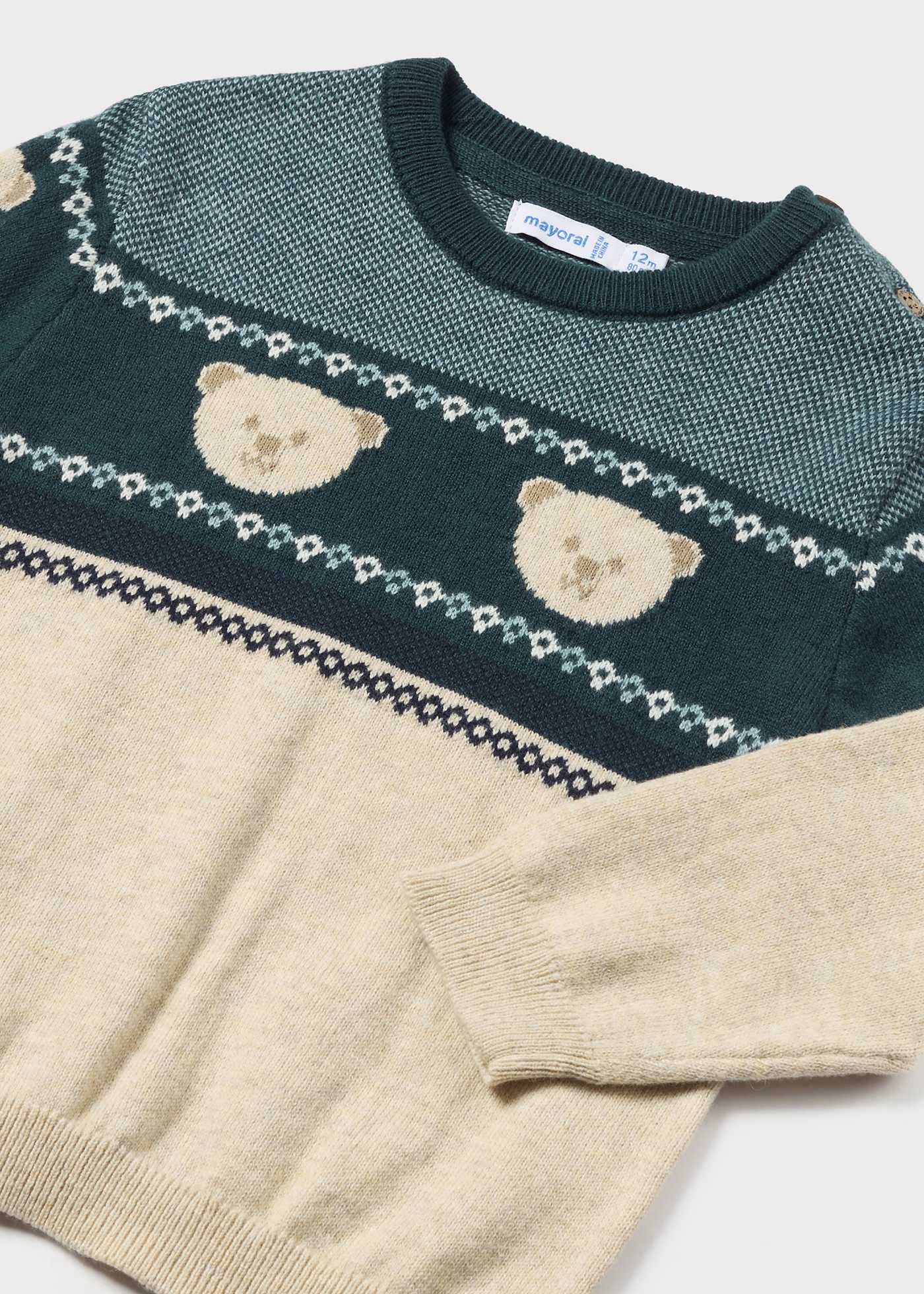 Пуловер с декоративен кант за бебе