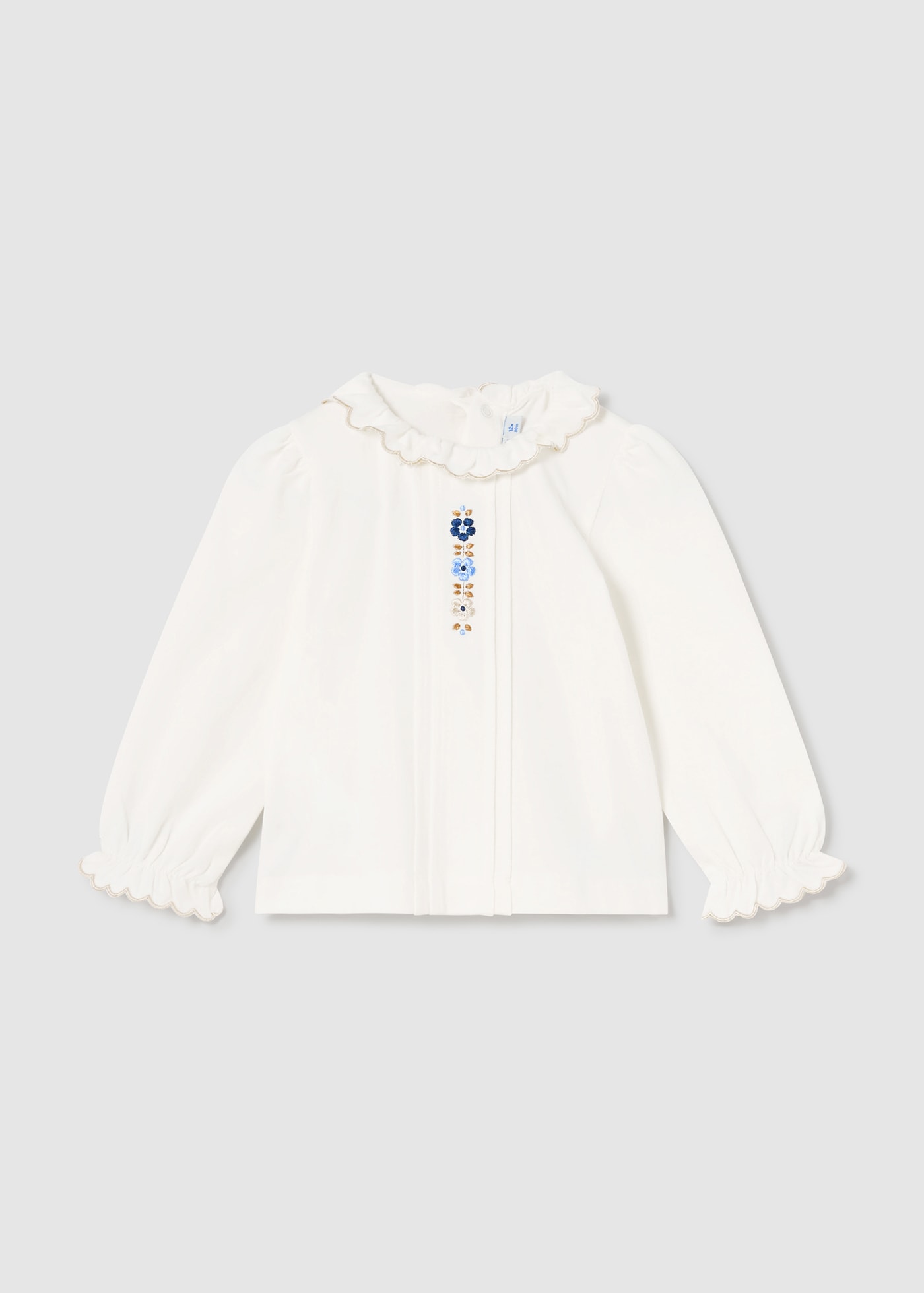 Blusa fiori ricami neonata