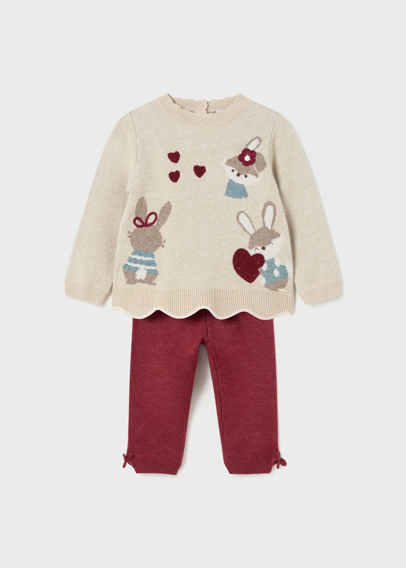 Ensemble pantalon et pull tricoté bébé