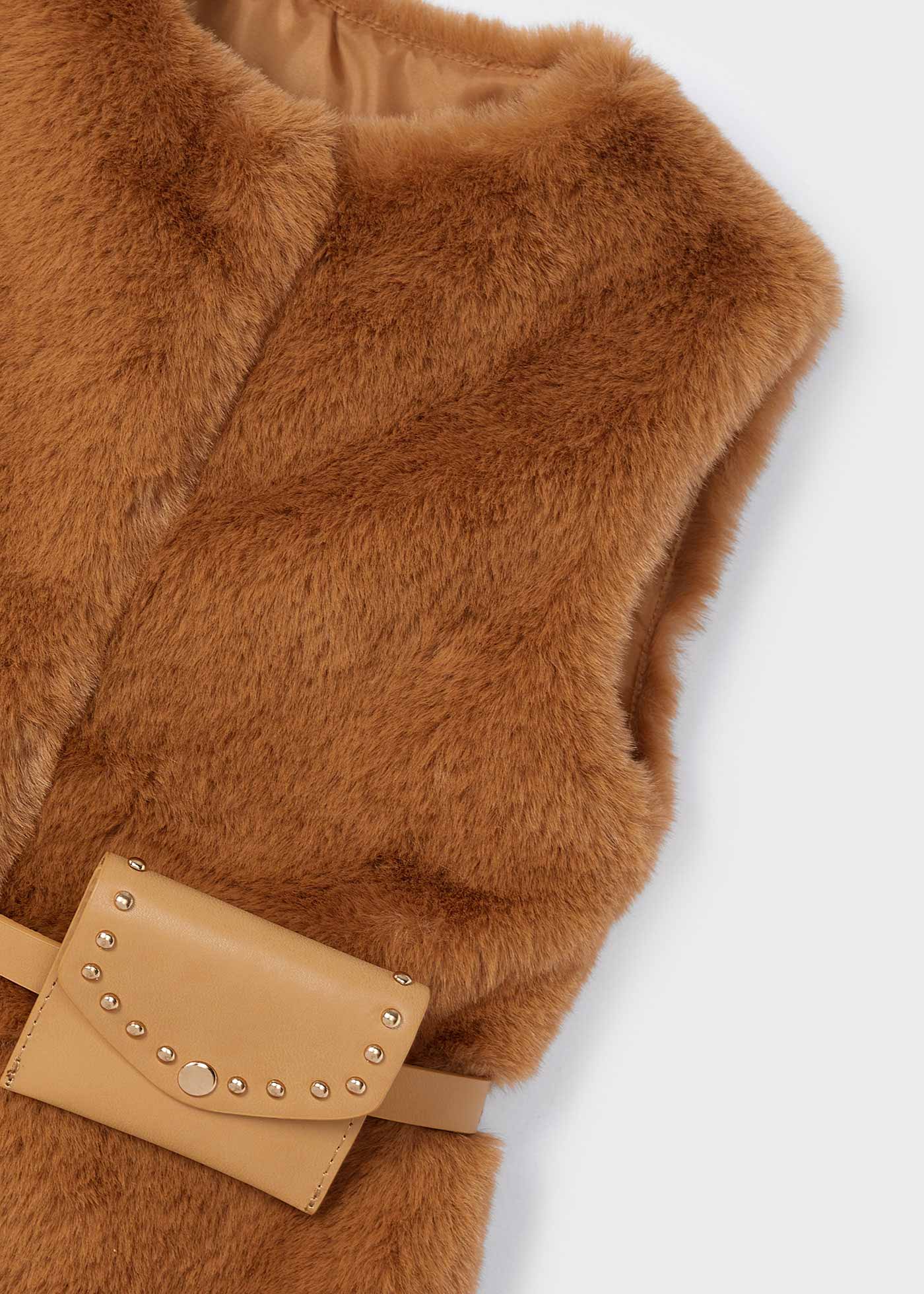 Gilet pellicciotto con cintura bambina