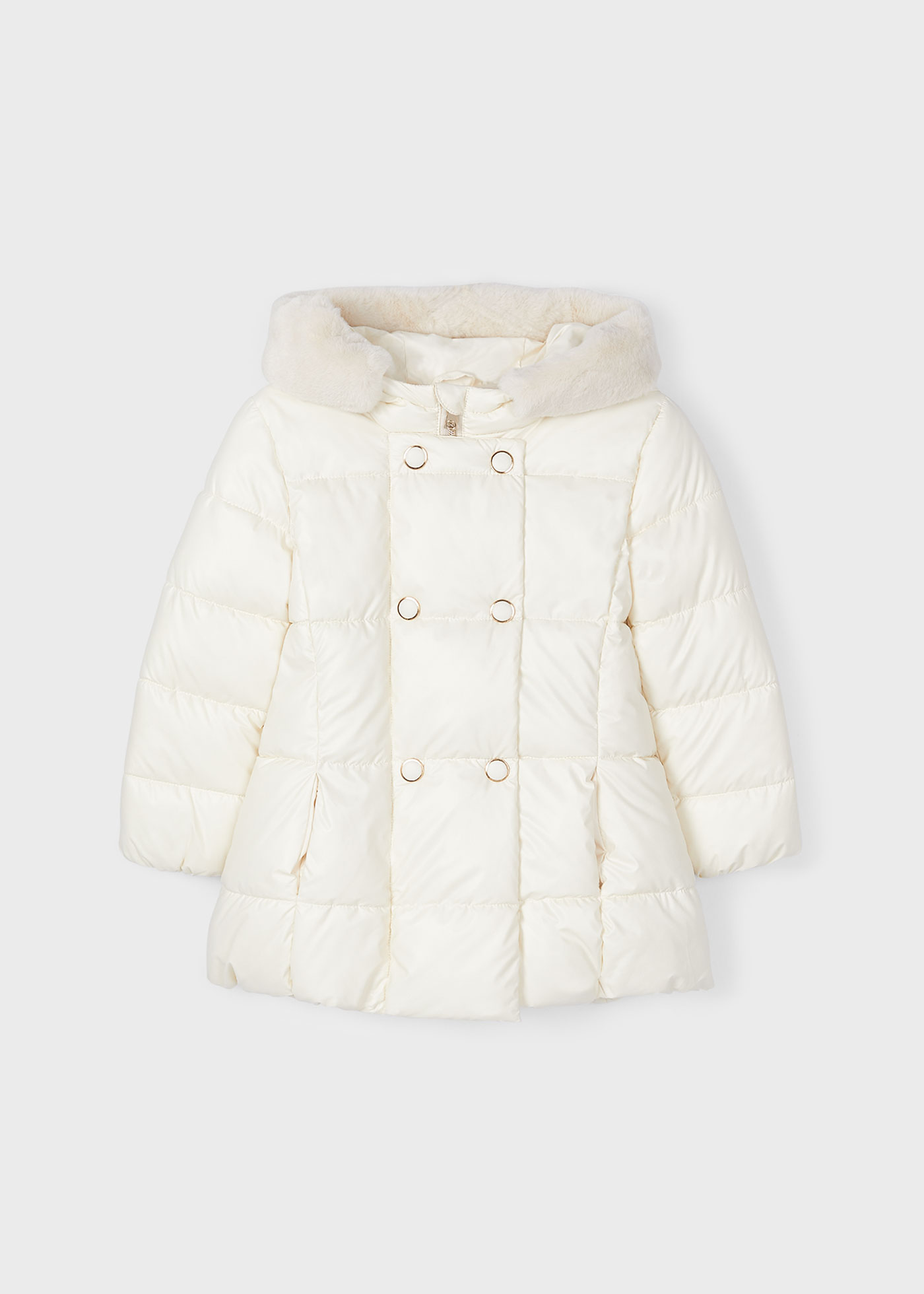 Manteau long nacré fille