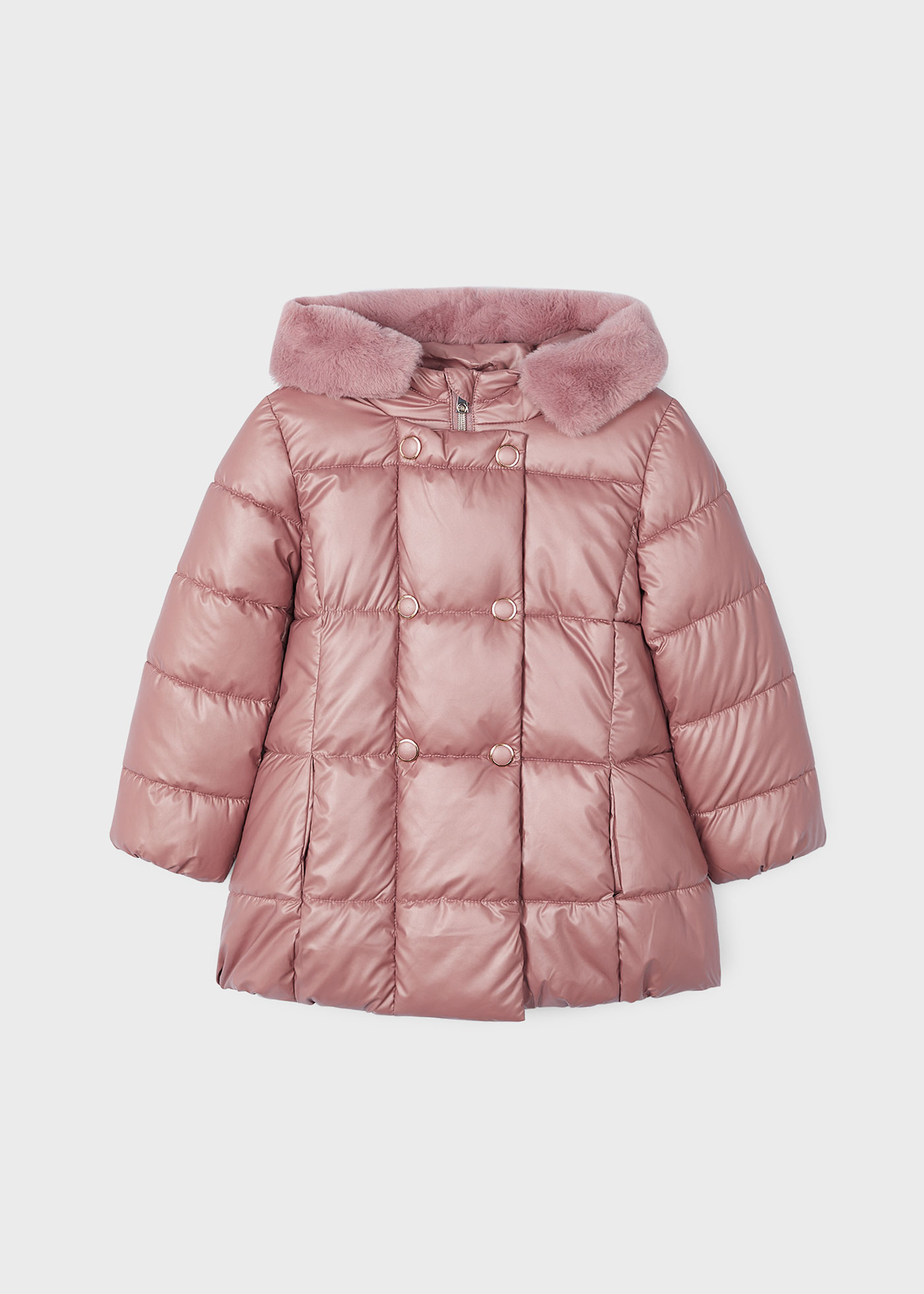 Manteau long nacré fille