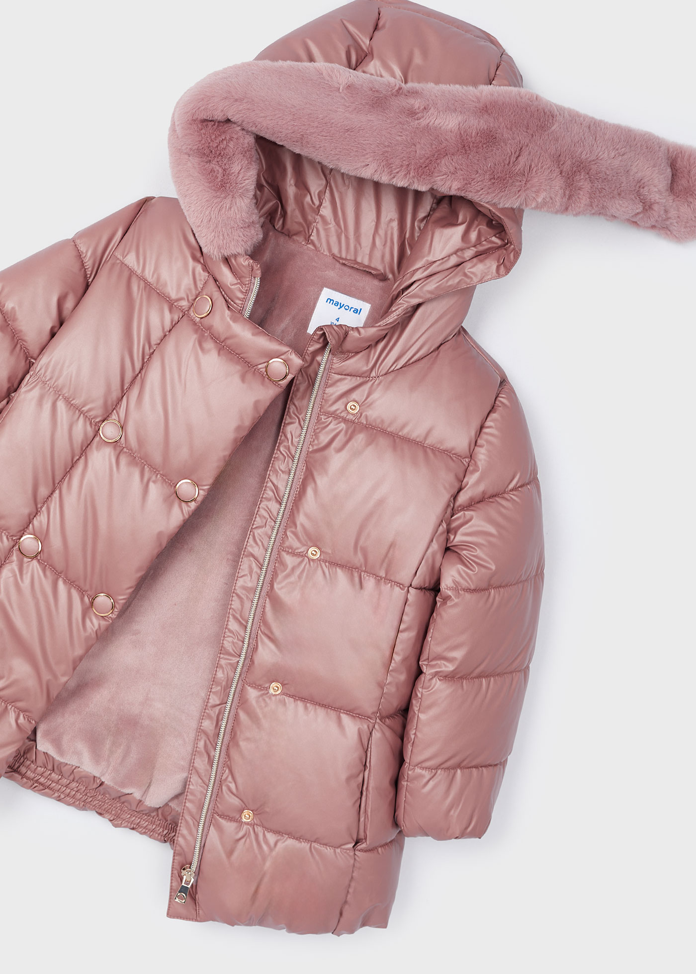 Lange Winterjacke perlglänzend Mädchen