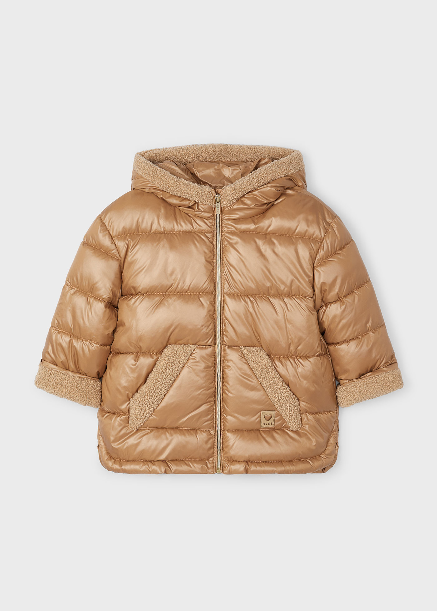 Girl Sherpa-Trim Puffer Coat