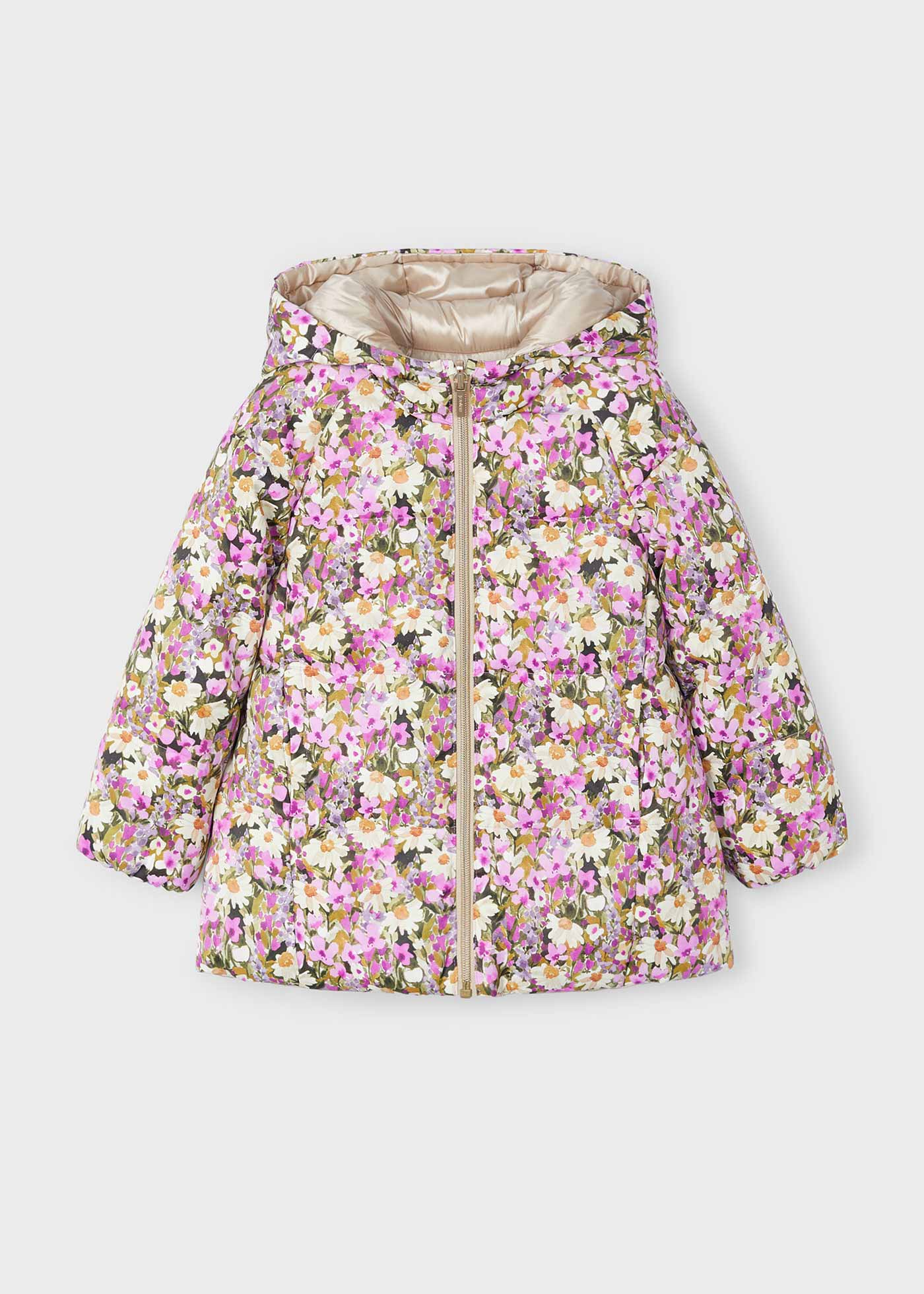Reversible quilted jacket for girls