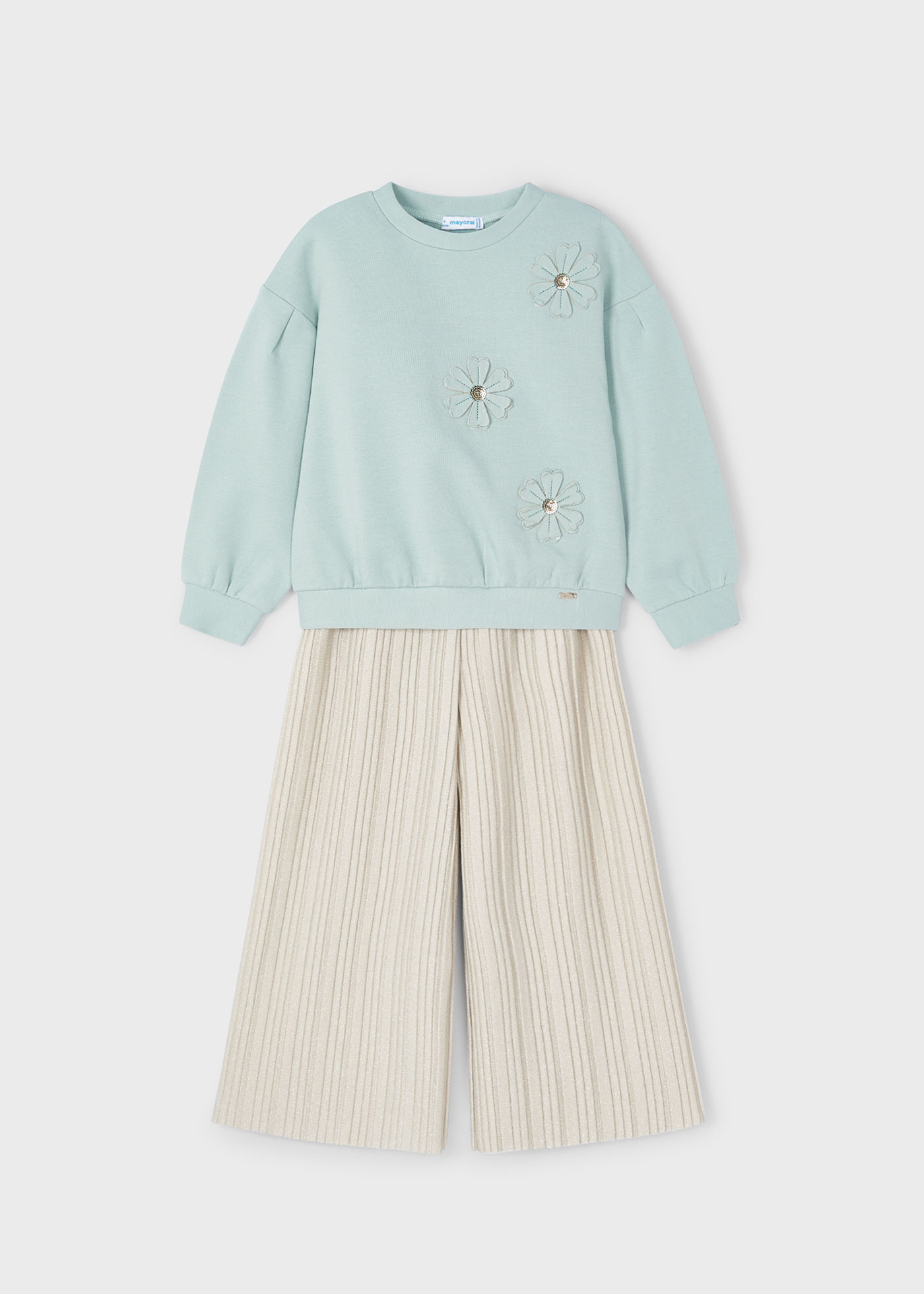 Girl Jumper with Pleated Trousers Set