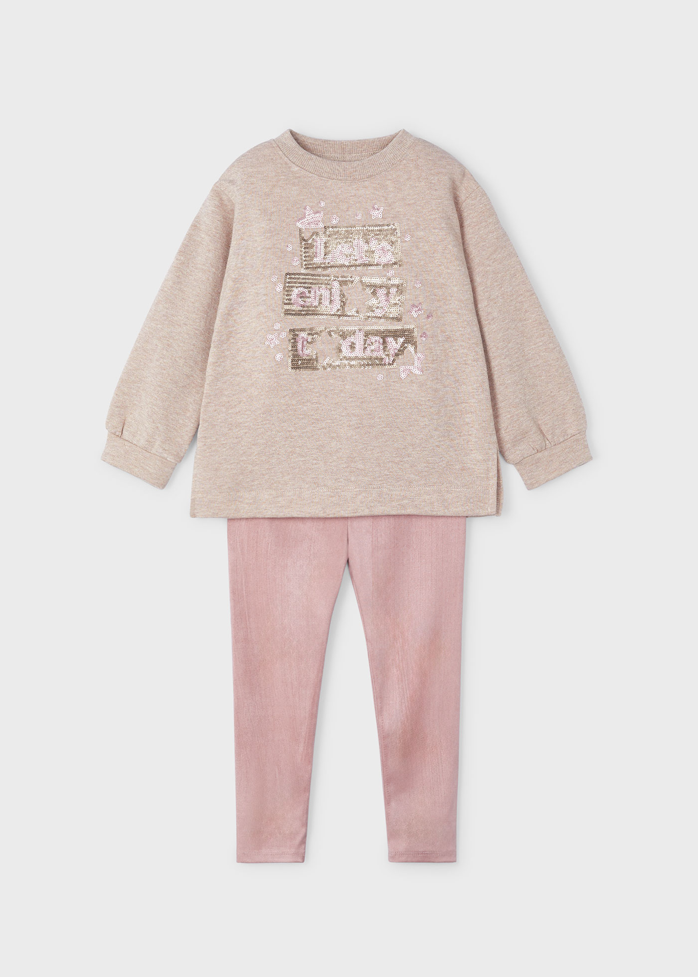 Completo leggings ciniglia e felpa bambina
