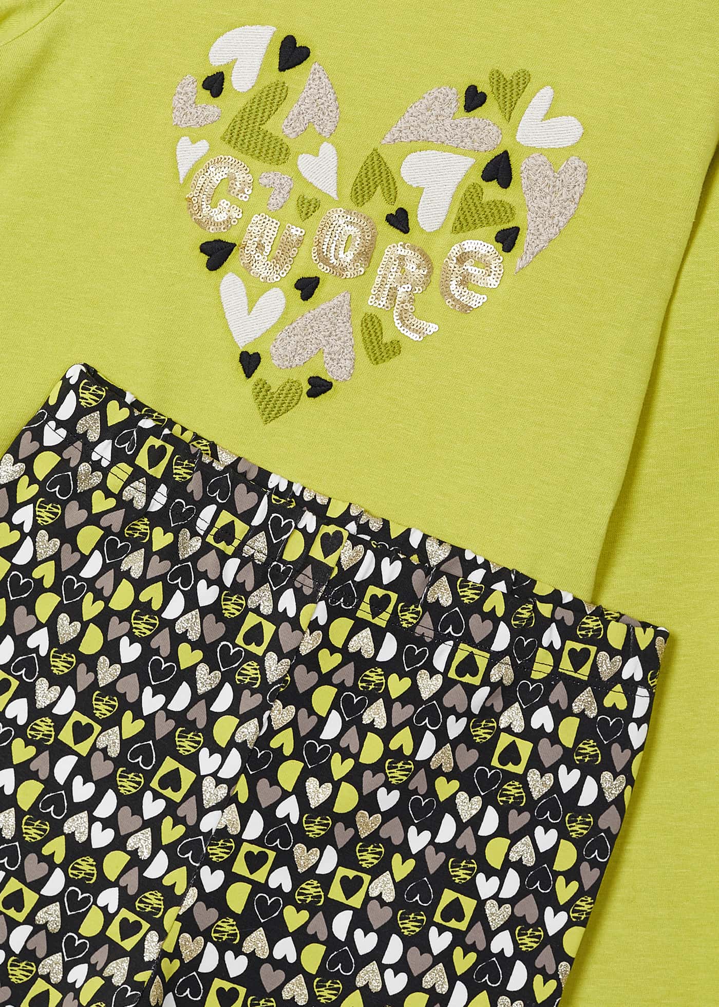 Printed leggings and t-shirt set for girls