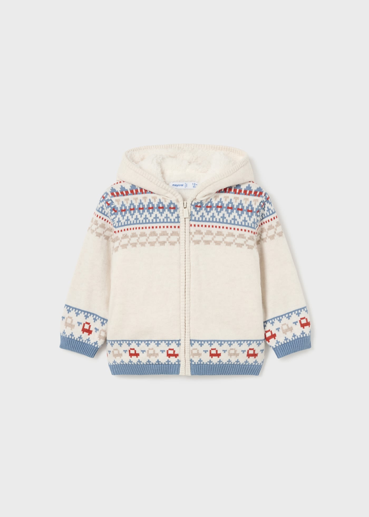 Baby Lined Knit Zip Cardigan