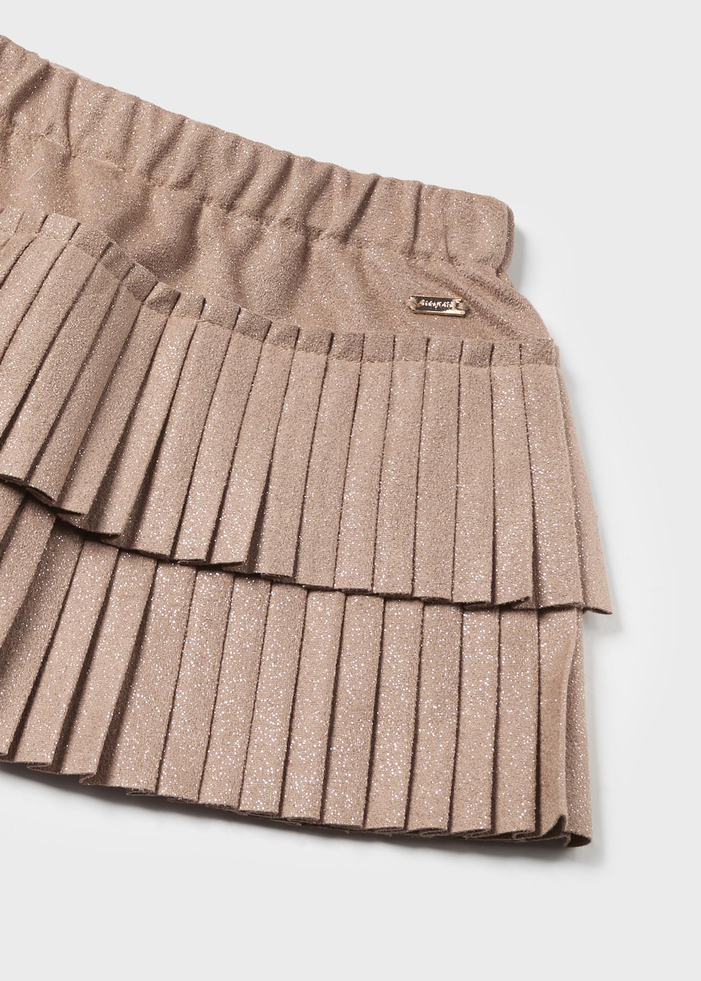 Baby Suede Pleated Skirt