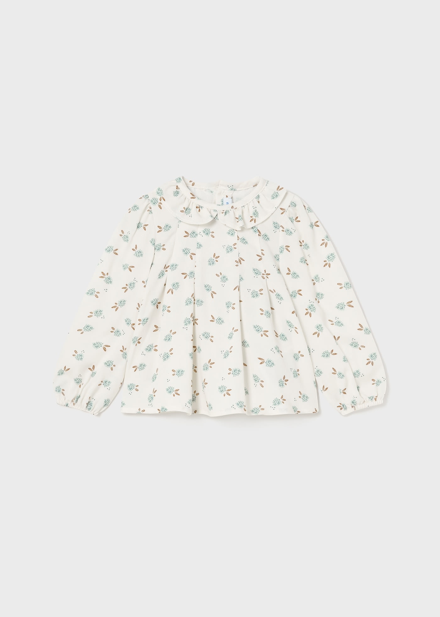 Blouse fleurs col à volants bébé