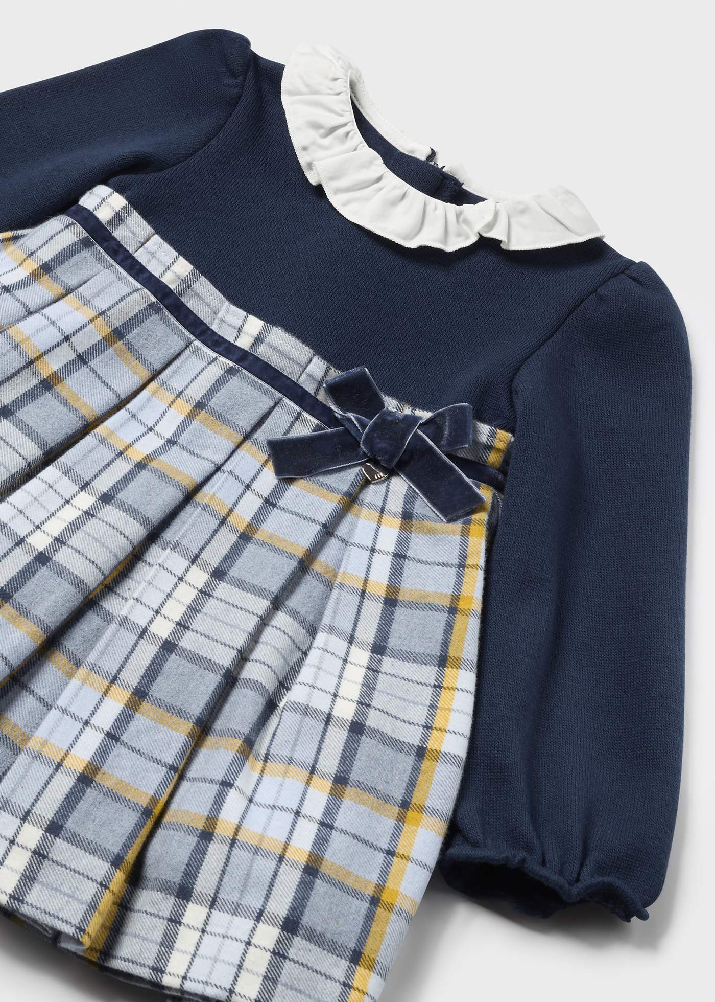 Vestido combinado quadrados bebé