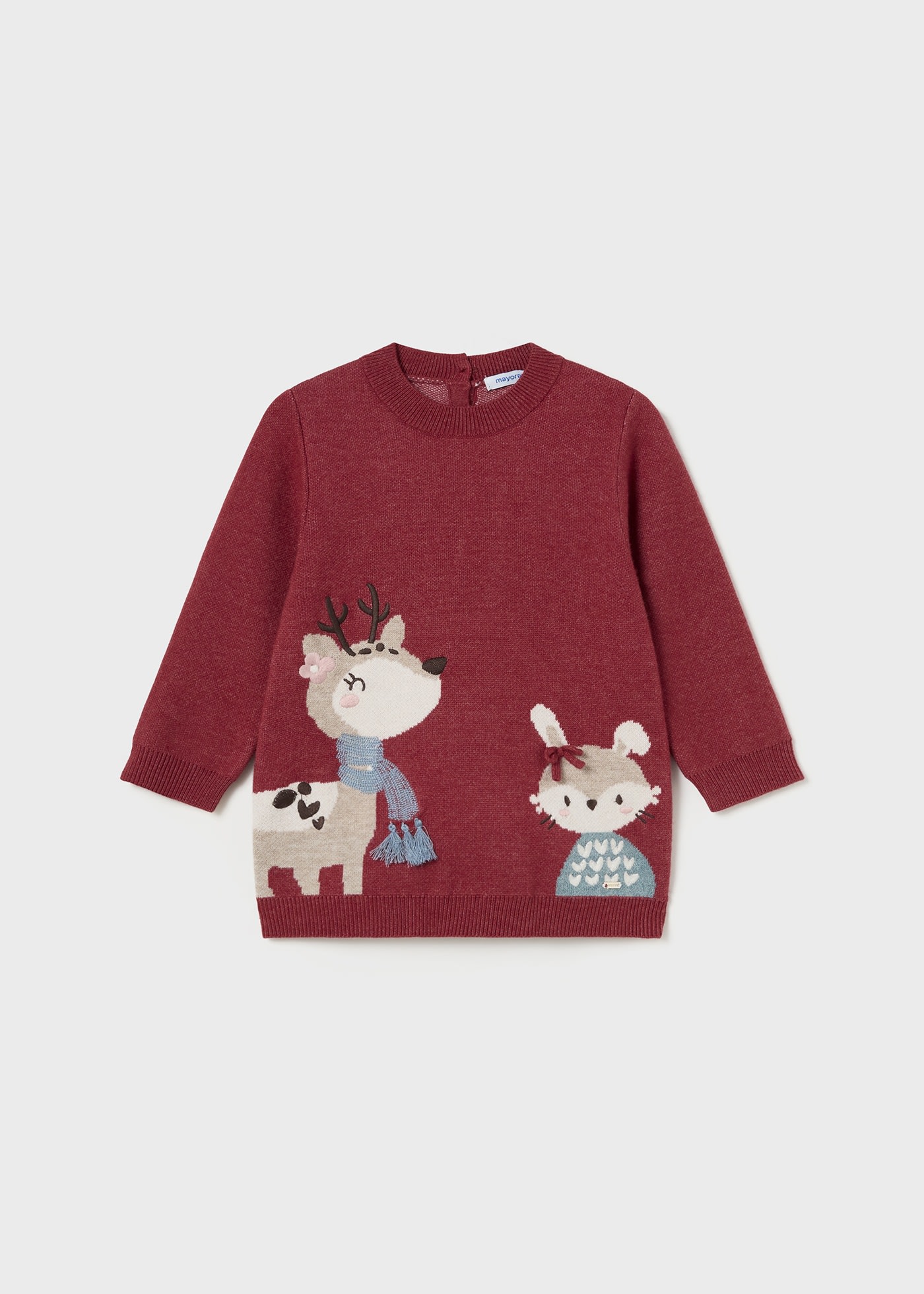 Vestito maglia animali neonata