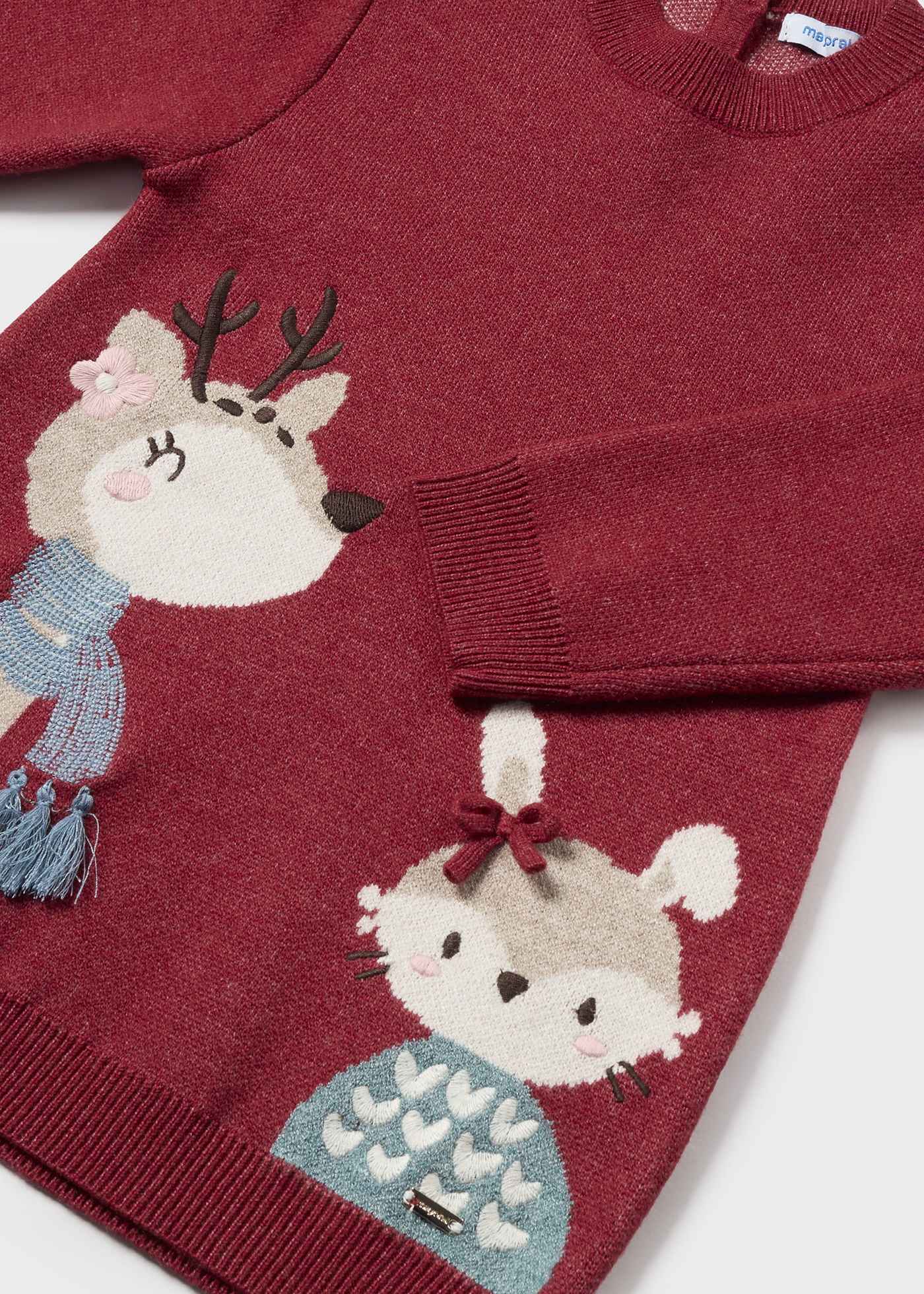 Vestito maglia animali neonata