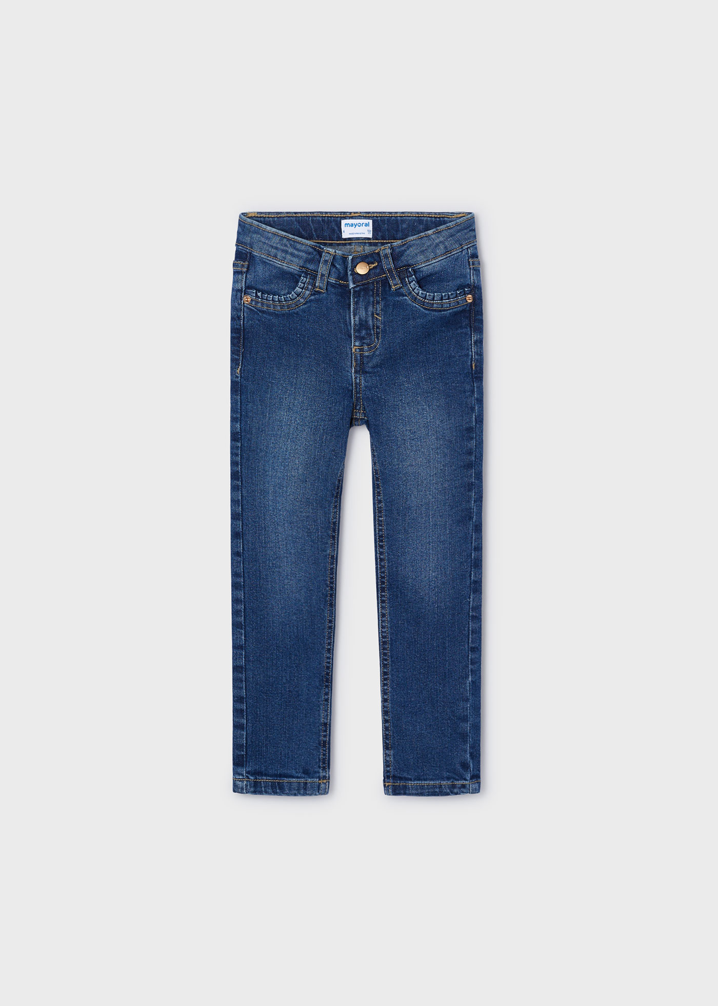 Pantalón denim pitillo básico niña