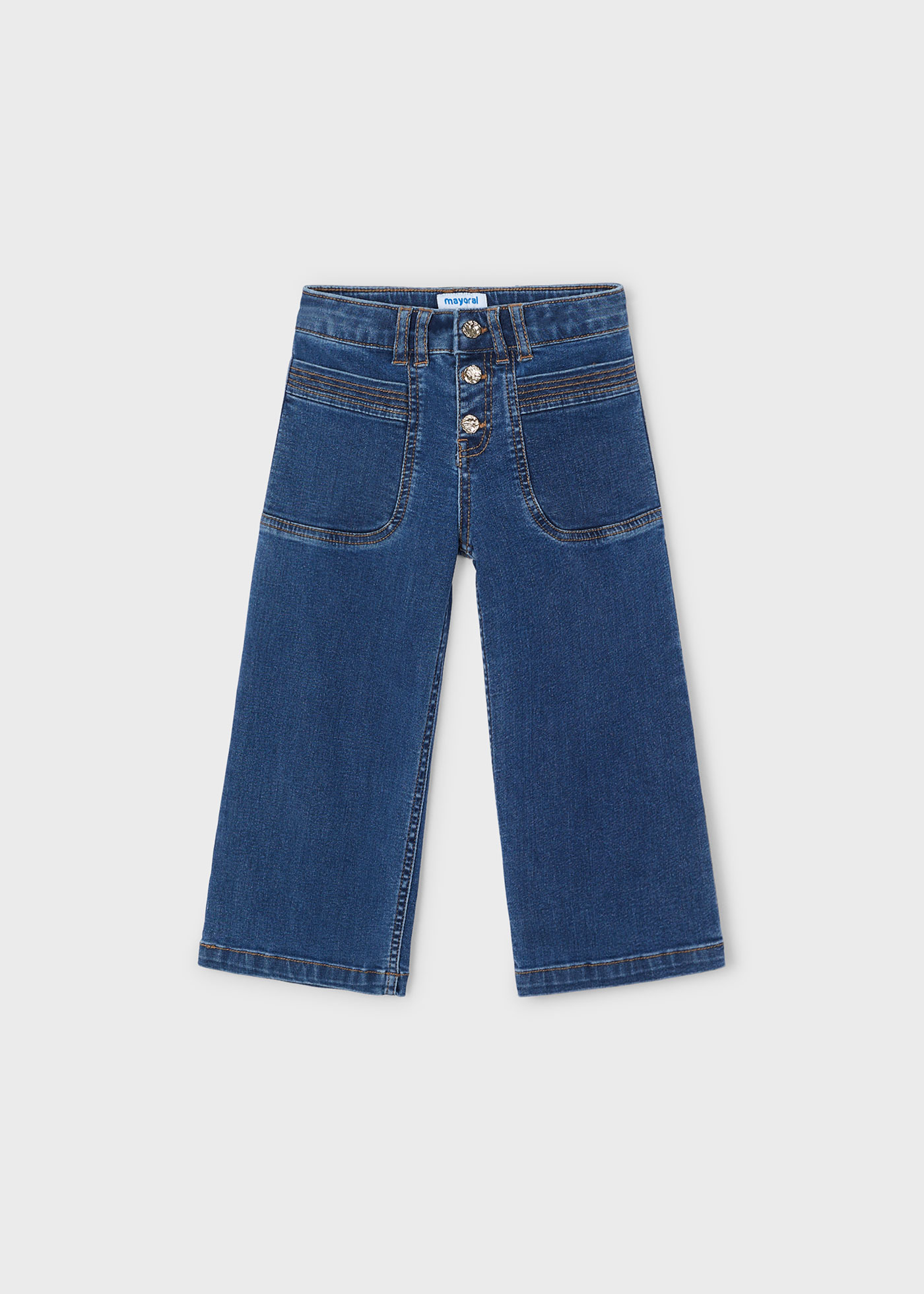 Pantalón denim acampanado niña