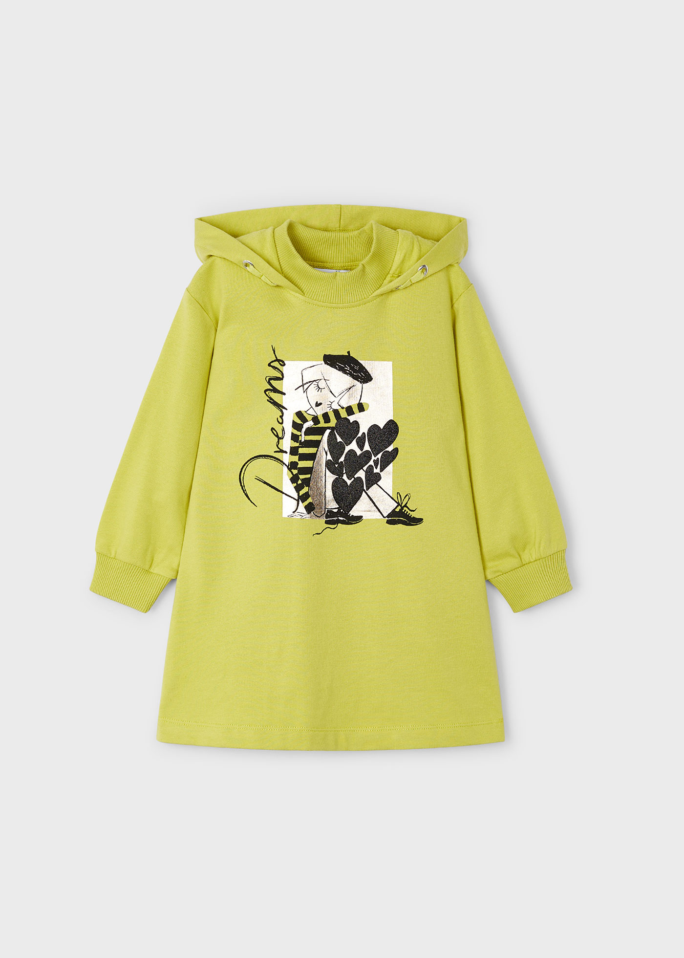 Vestito cappuccio casual bambina