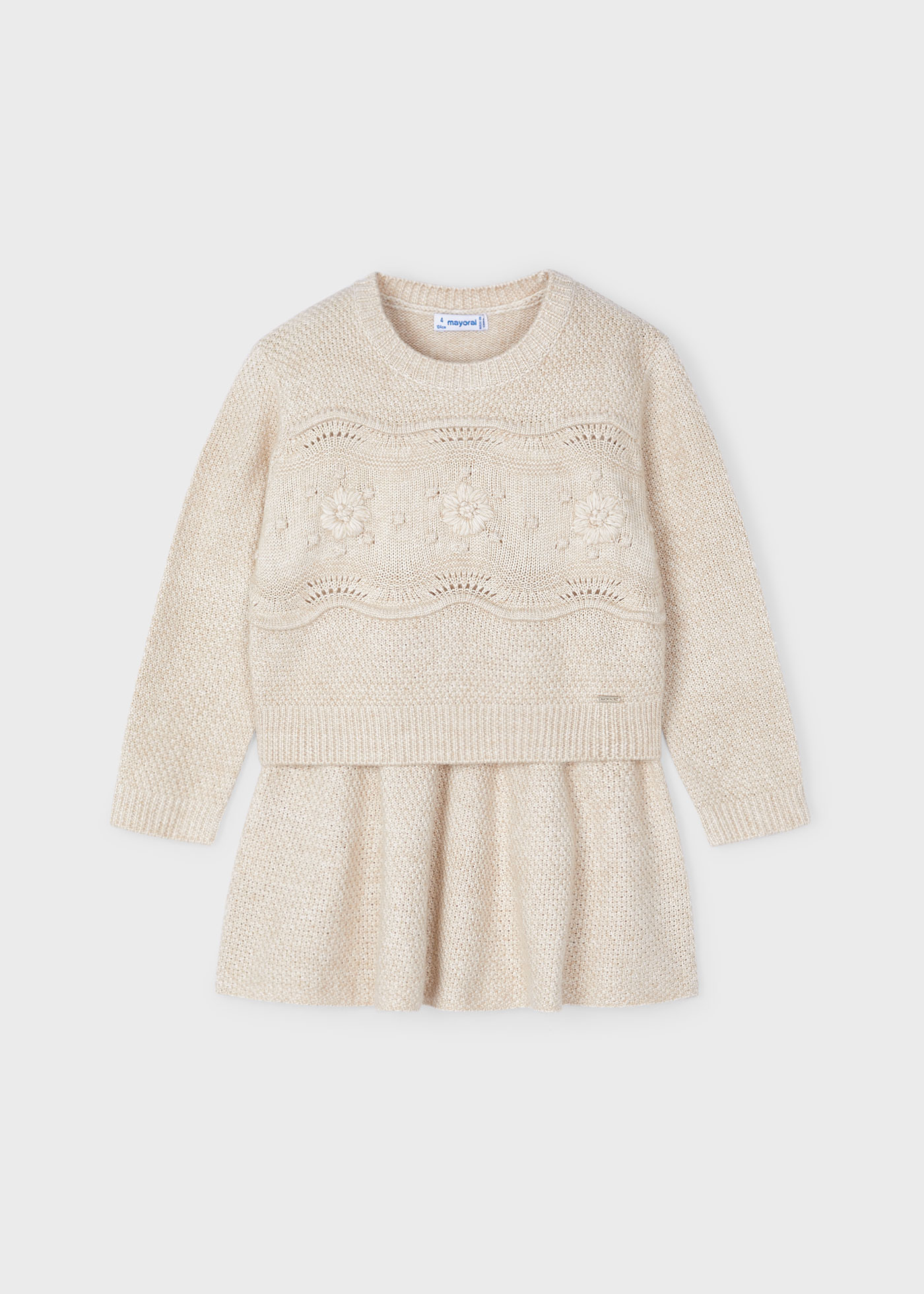 Ensemble jupe et pull tricoté fille