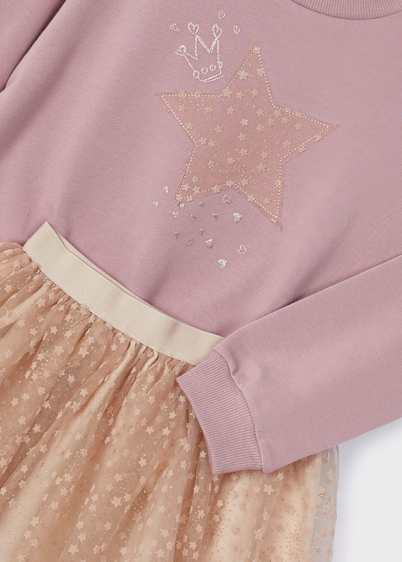 Conjunto saia tule e sweat menina