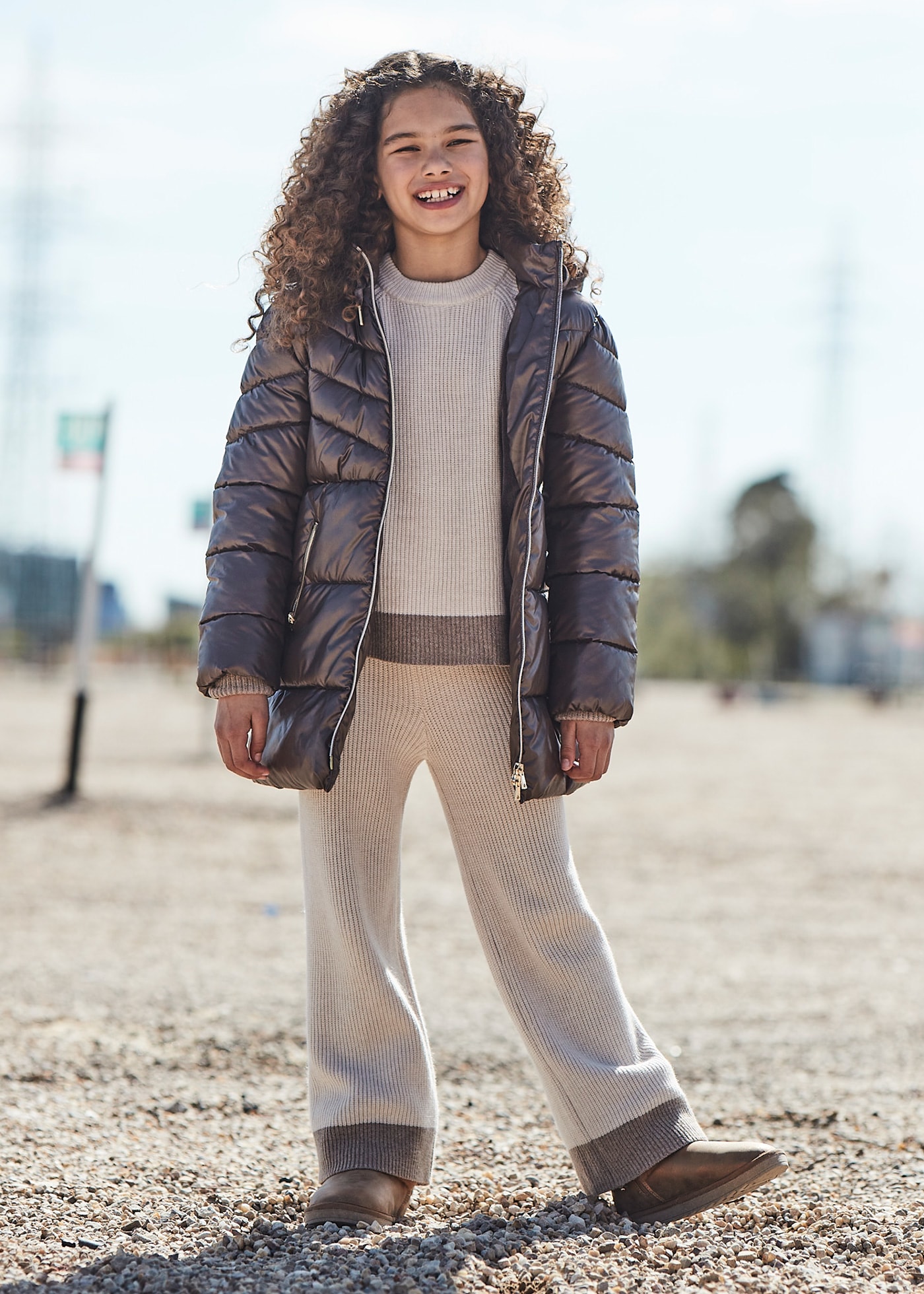 Ensemble pantalon et pull tricoté fille