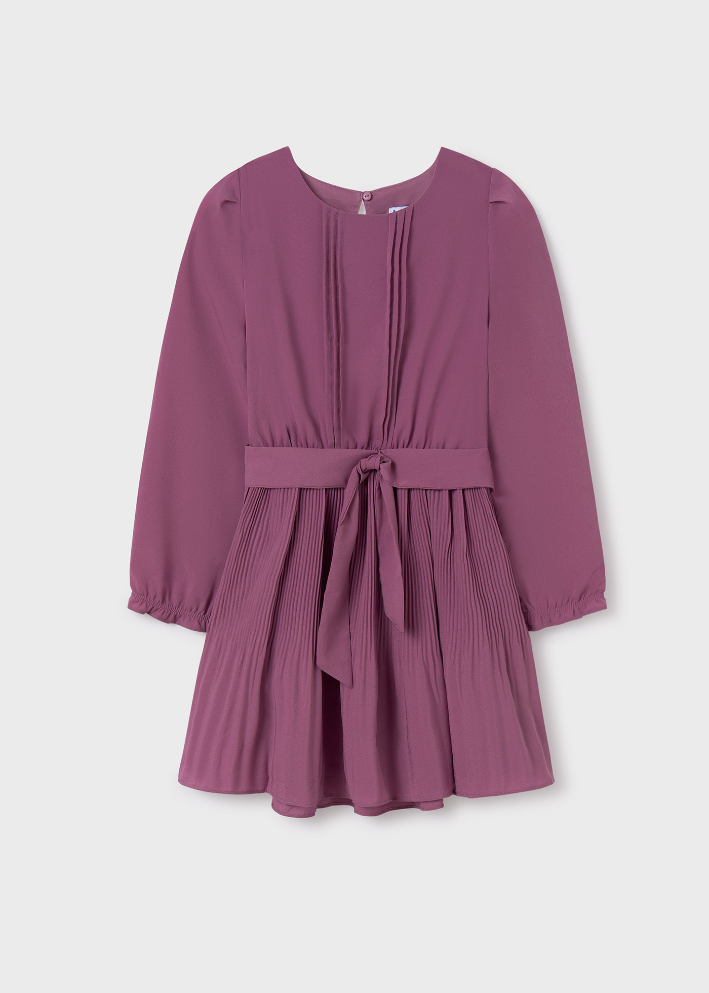 Pleated crepe dress for girls