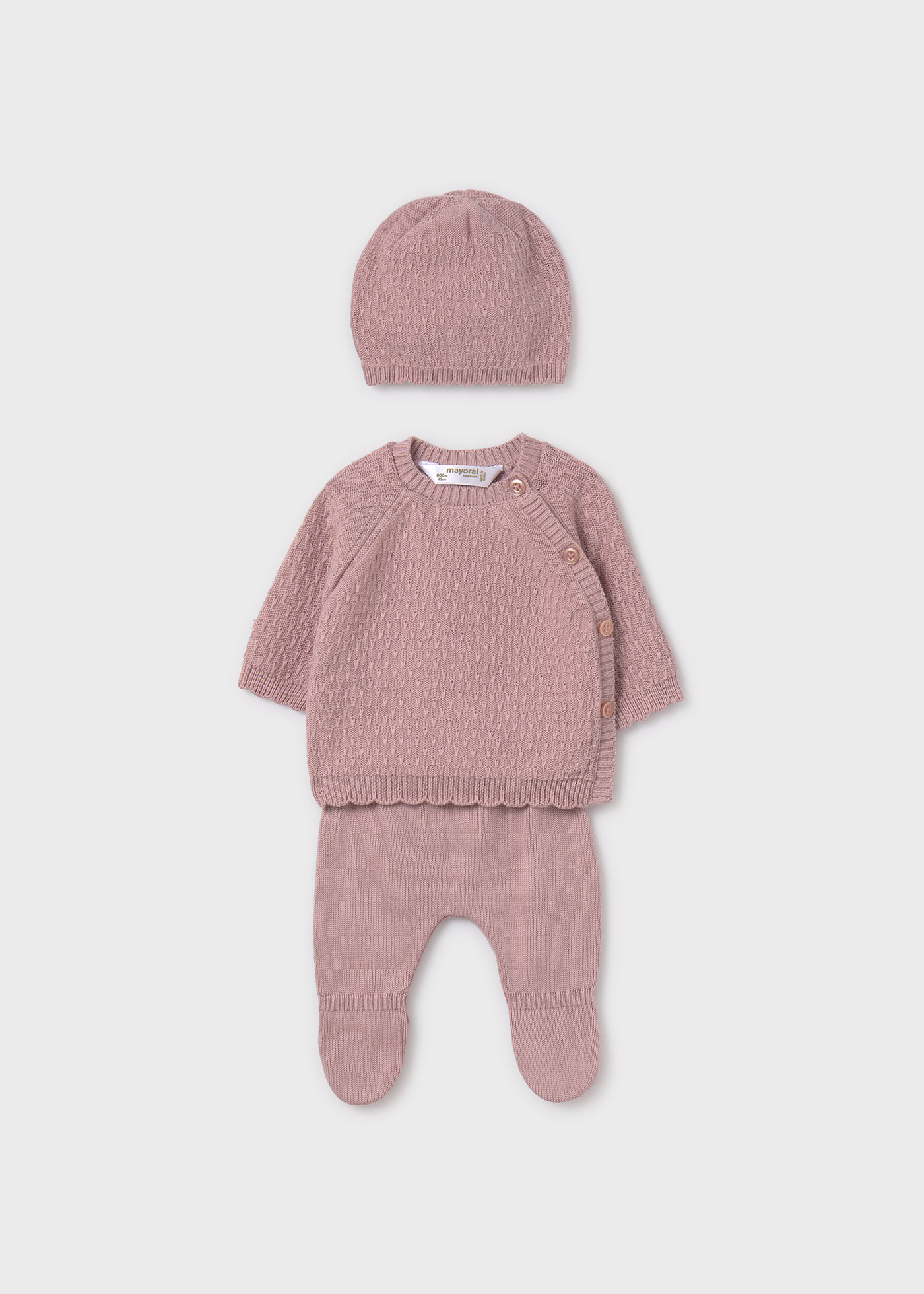 Conjunto 3 peças tricot bebé