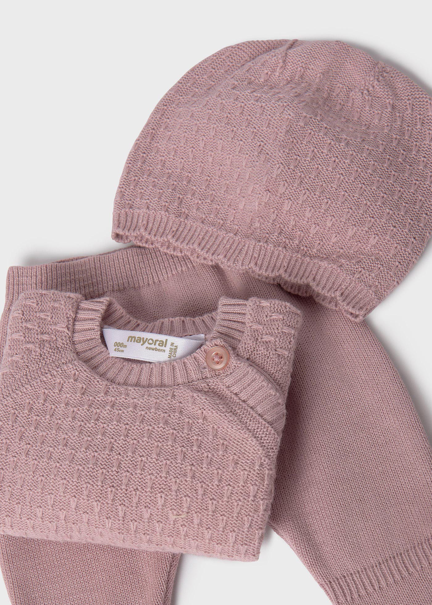 Conjunto 3 peças tricot bebé