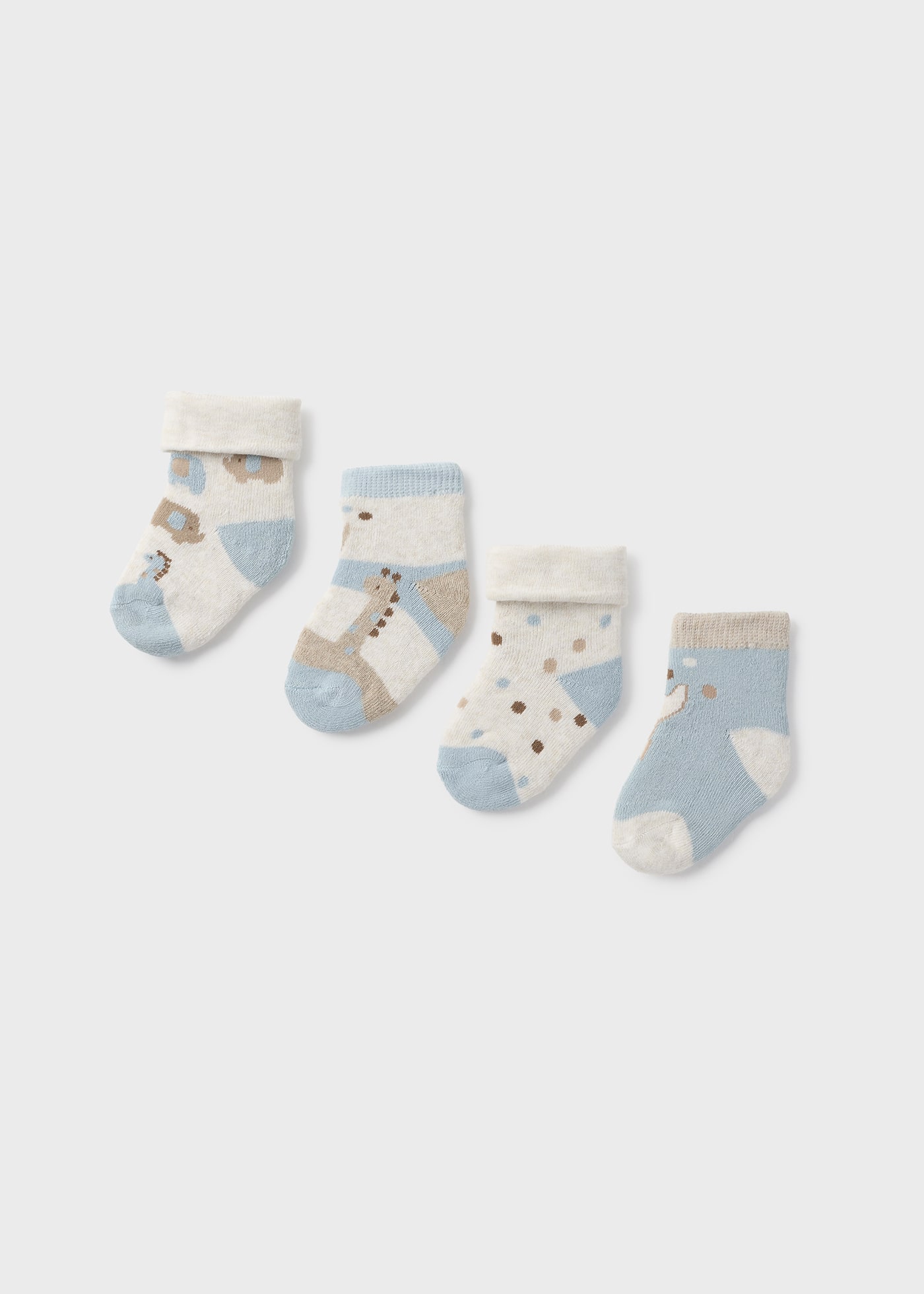 Set 4 chaussettes animaux nouveau-né