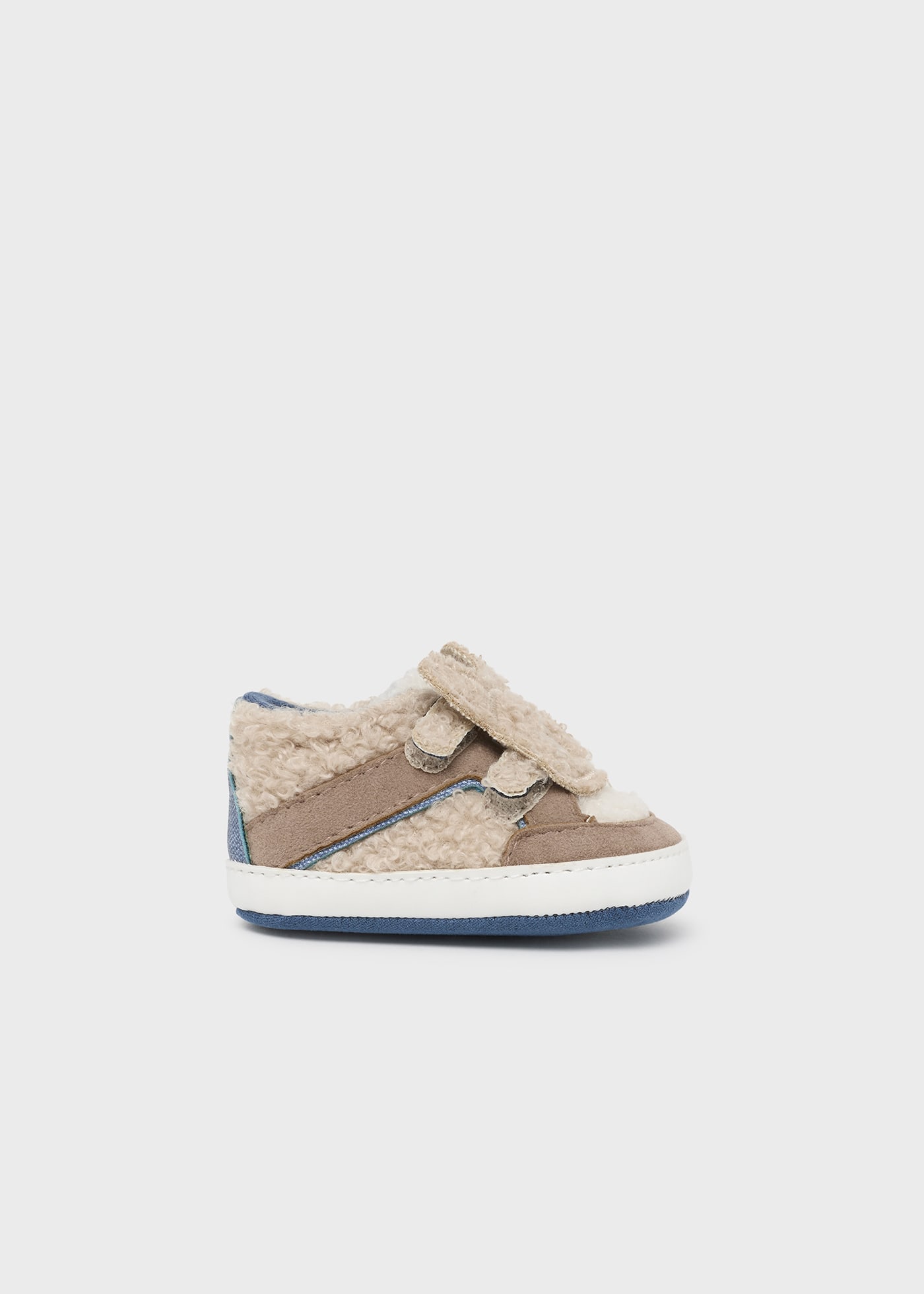 Newborn Boy Faux Sheepskin Trainers