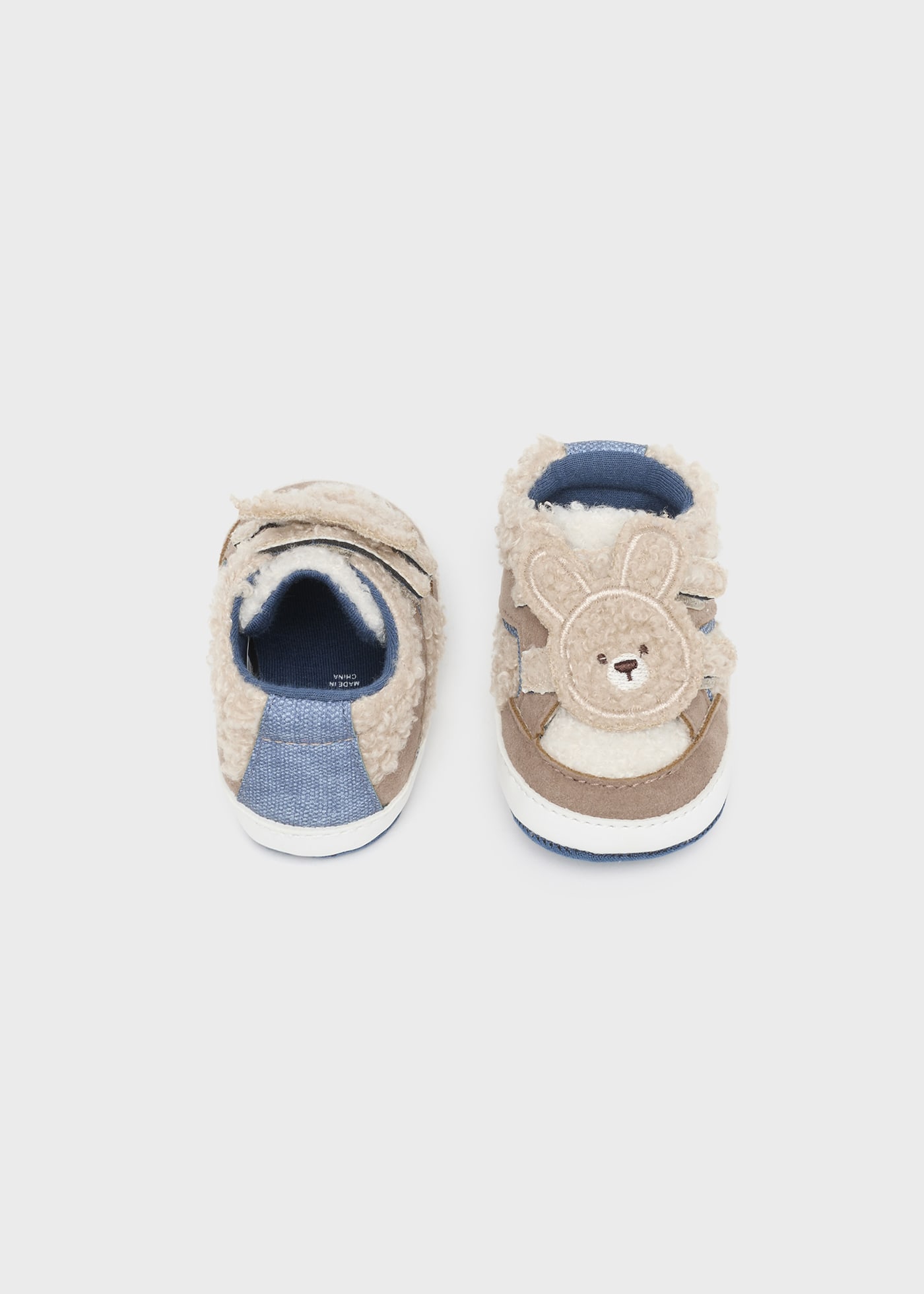 Newborn Boy Faux Sheepskin Trainers