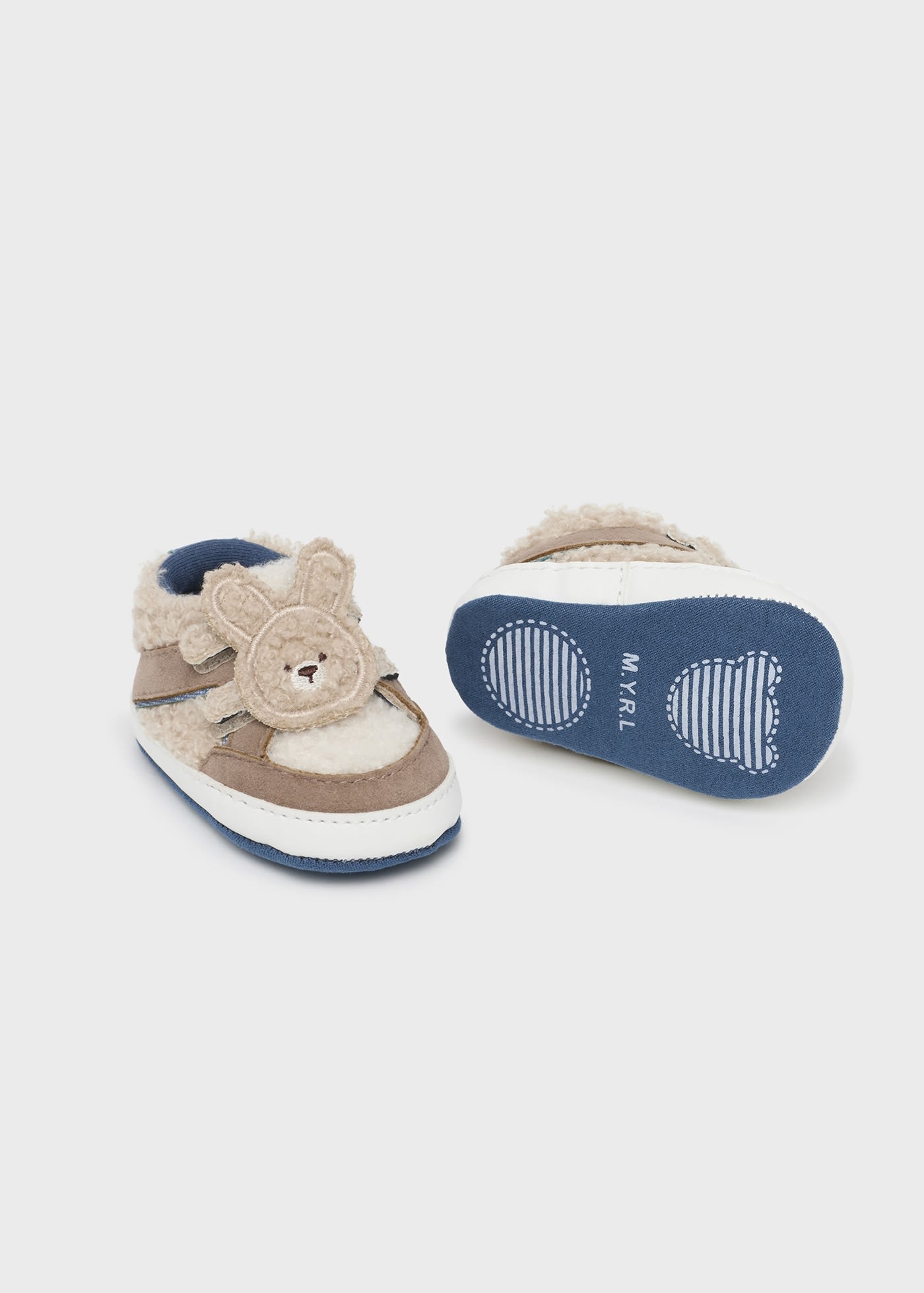 Newborn Boy Faux Sheepskin Trainers