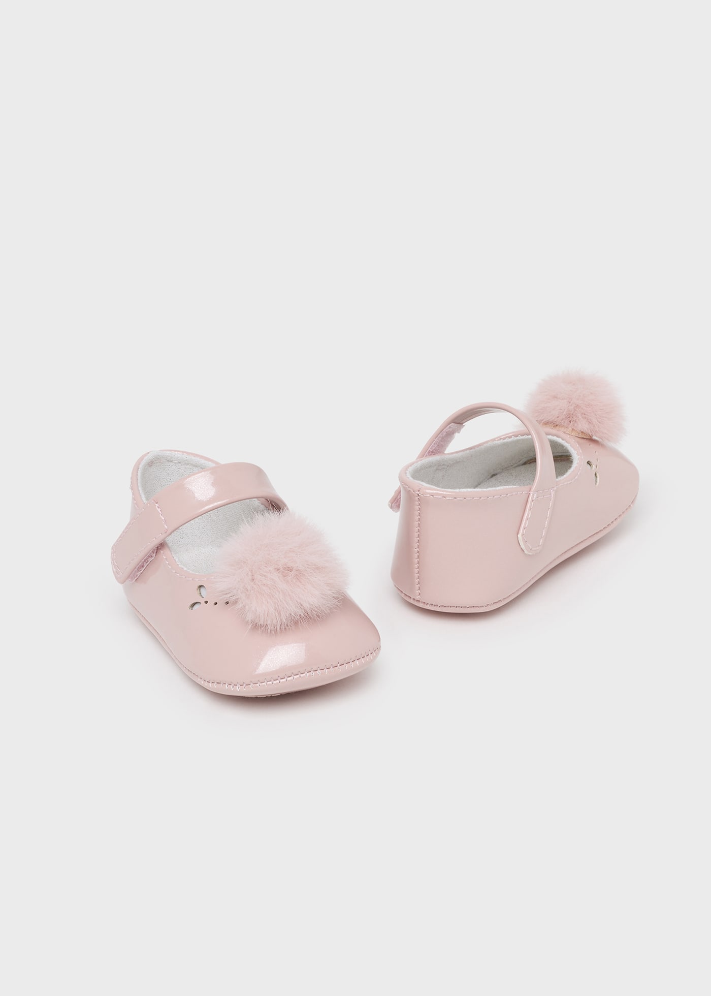 Newborn Girl Pom Pom Mary Janes