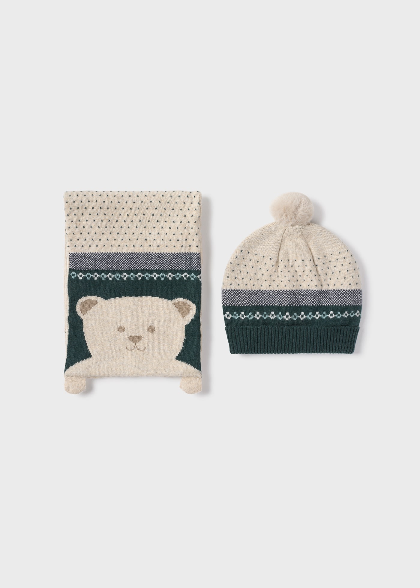 Baby Hat and Teddy Scarf Set