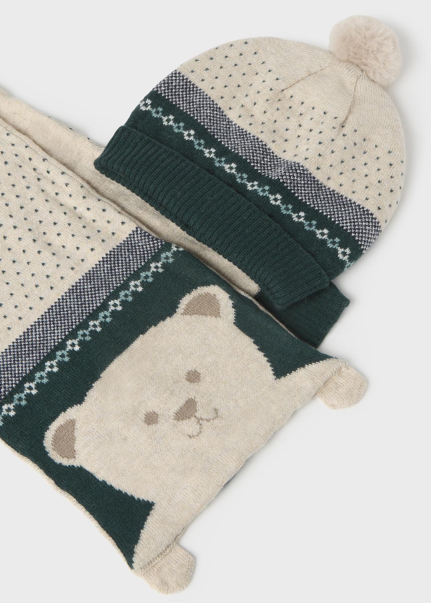 Conjunto de gorro e cachecol bebé