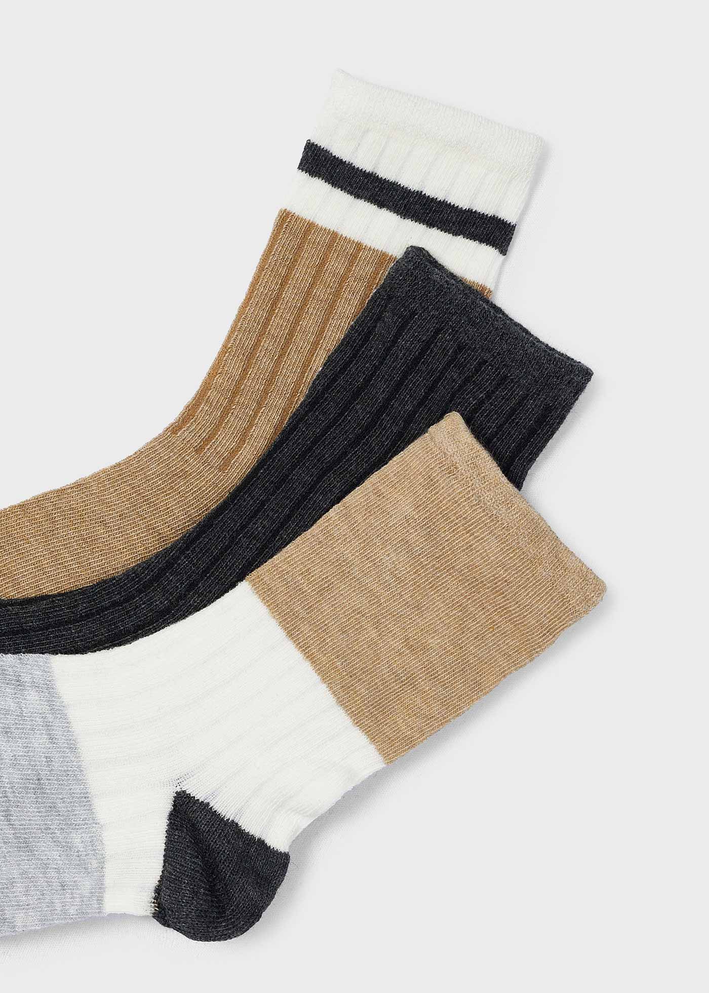 Boy Set of 3 Block Coloured Socks