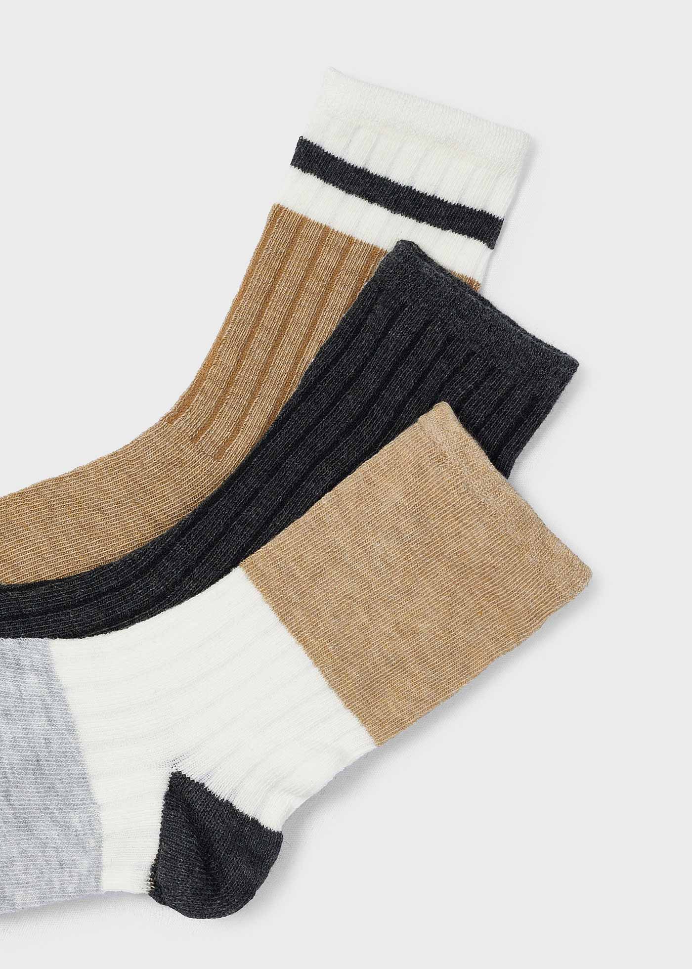 Boy Set of 3 Color Block Socks