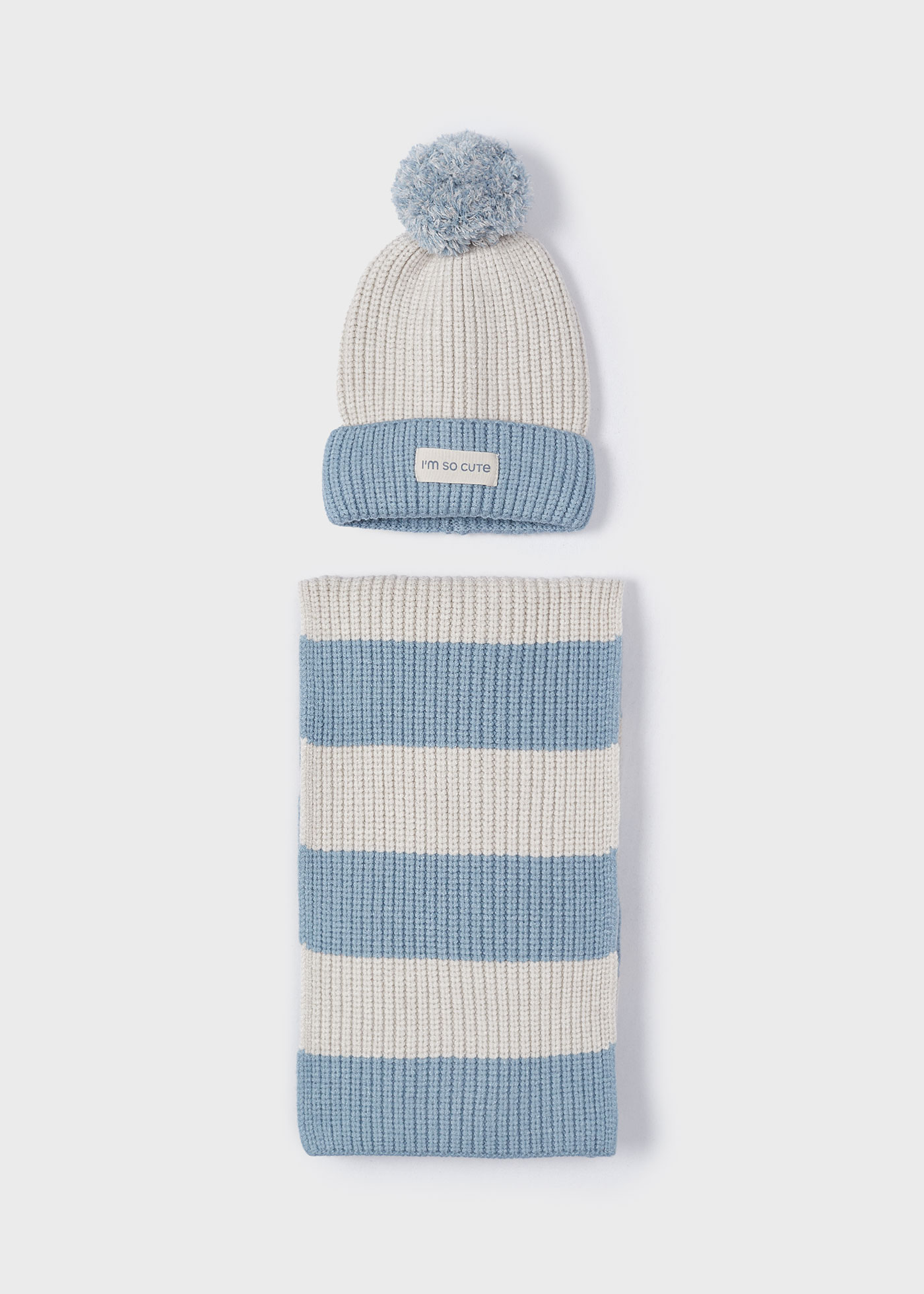 Girl Striped Hat and Scarf Set