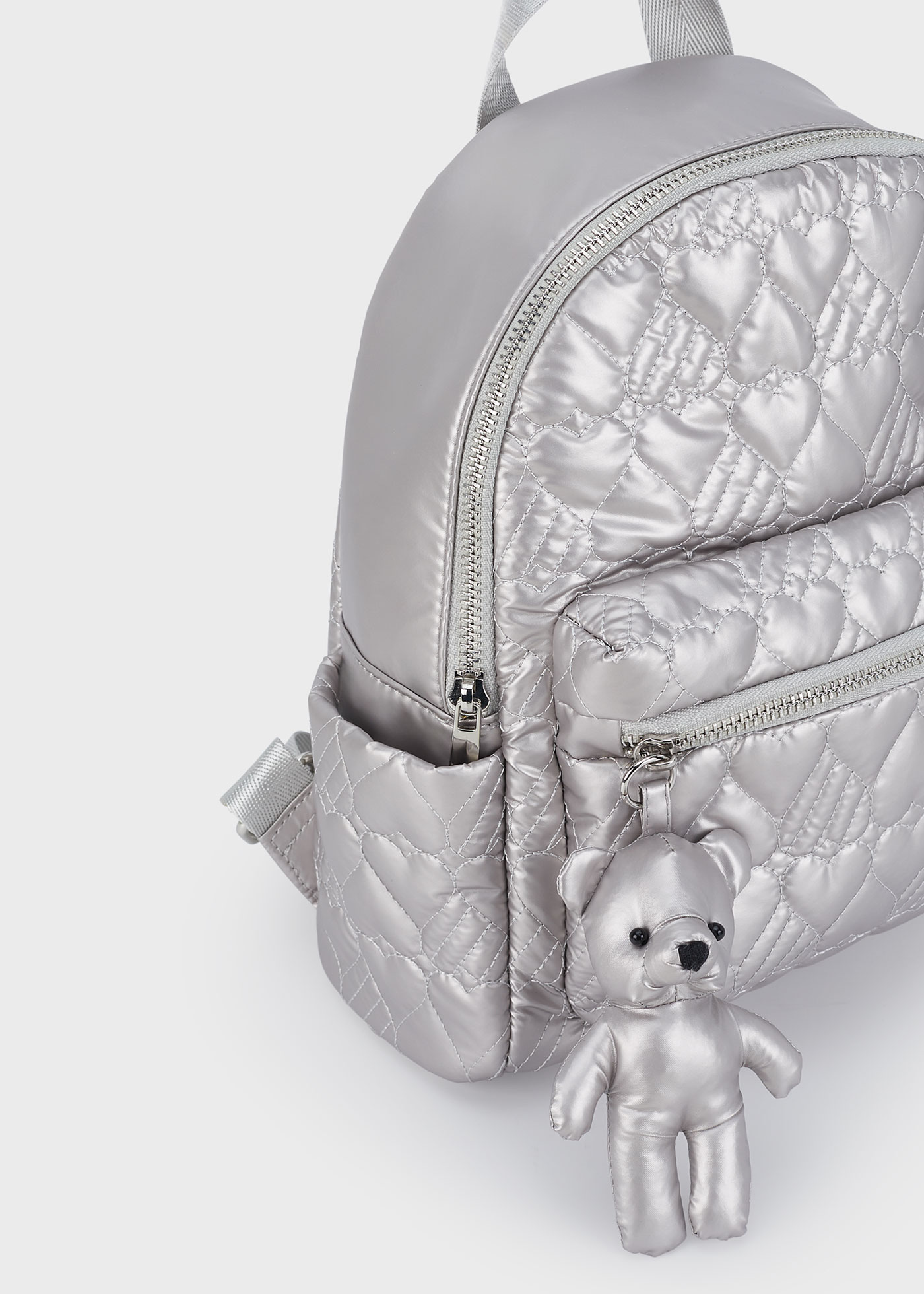 Mochila acolchoada metalizada menina