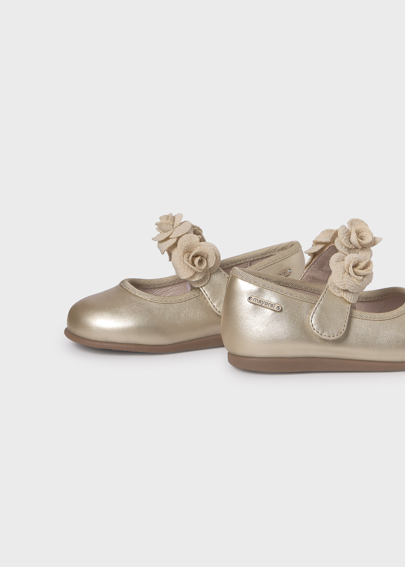 Ballerines métallisées fleurs bébé