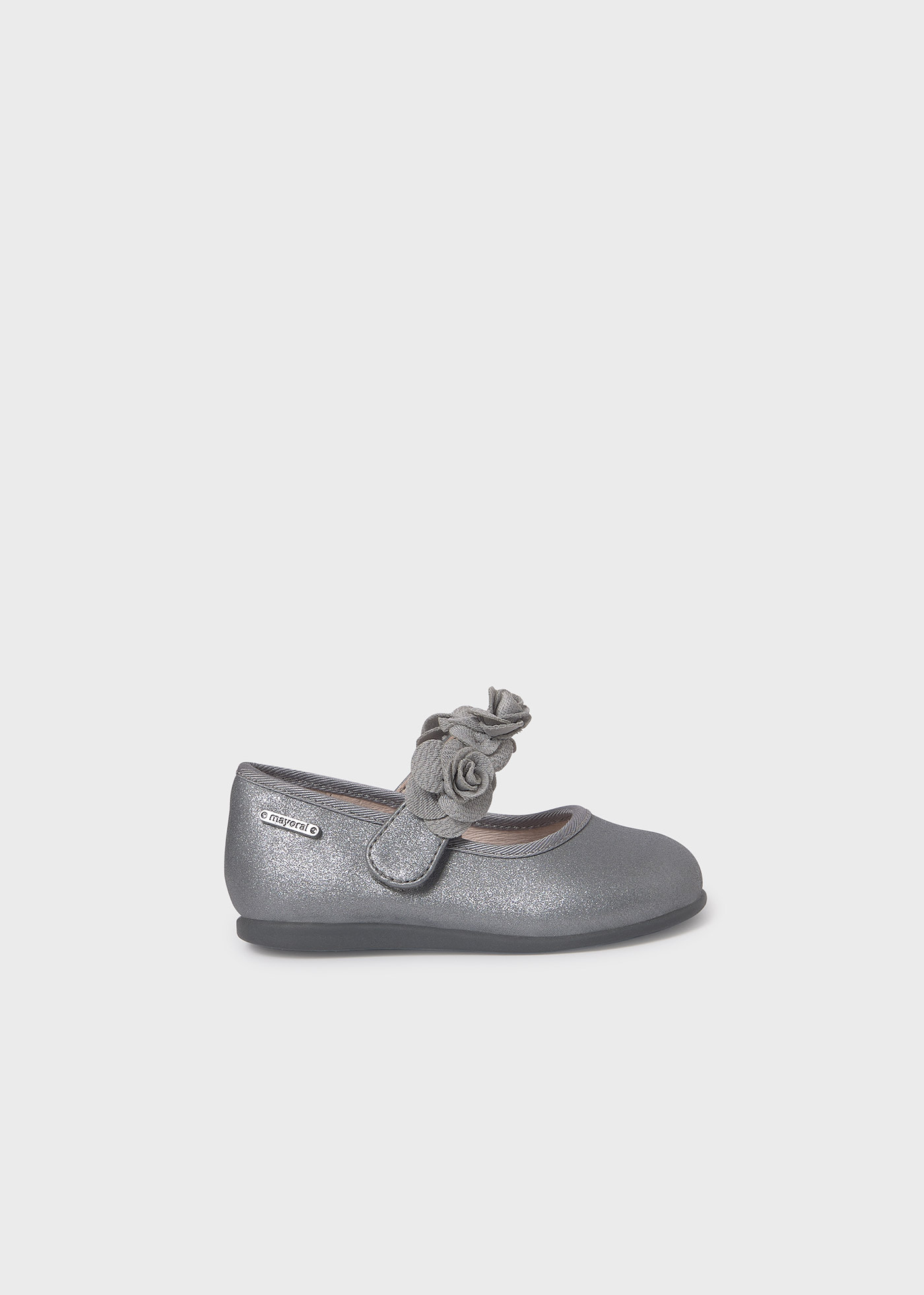 Ballerine metallizzate fiori neonata