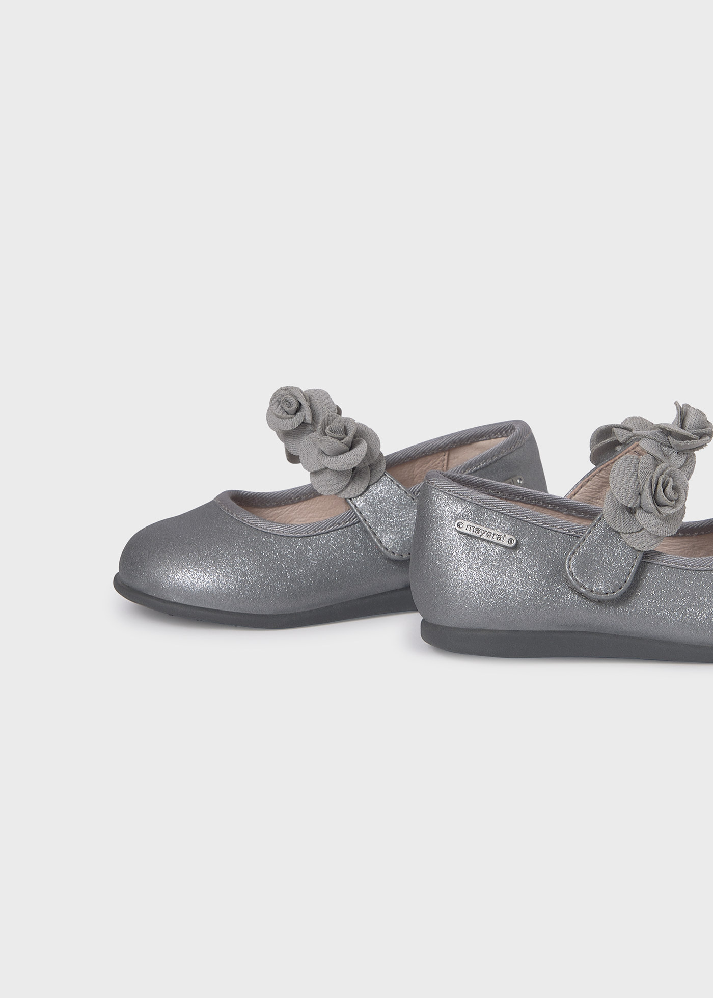 Spangenschuhe metallisiert Blumen Baby