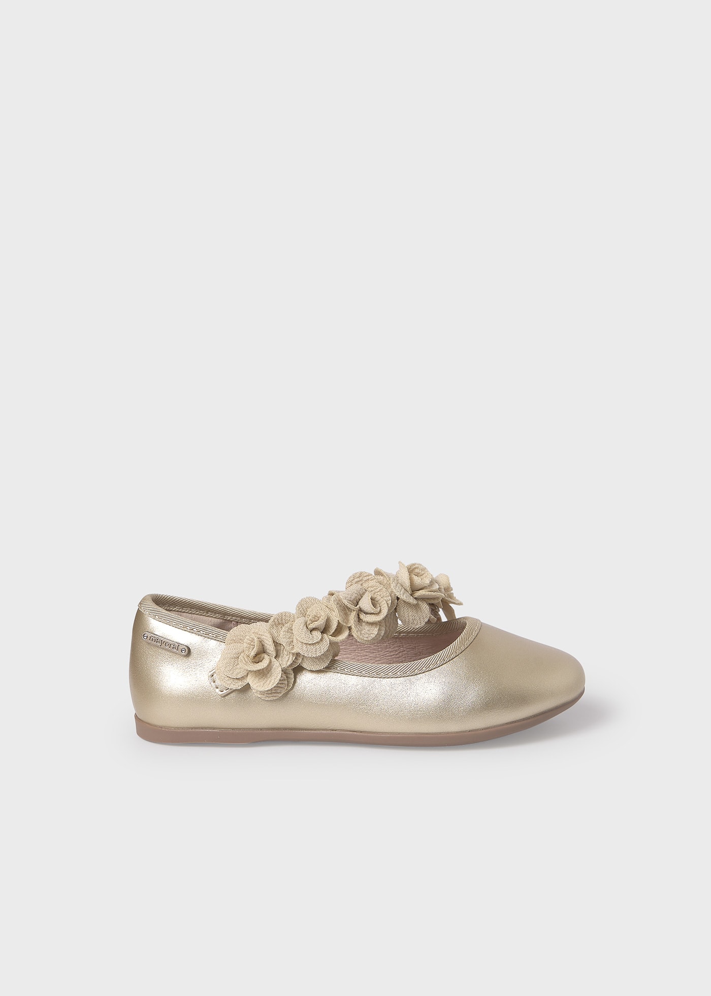 Ballerines à fleurs métalliques fille