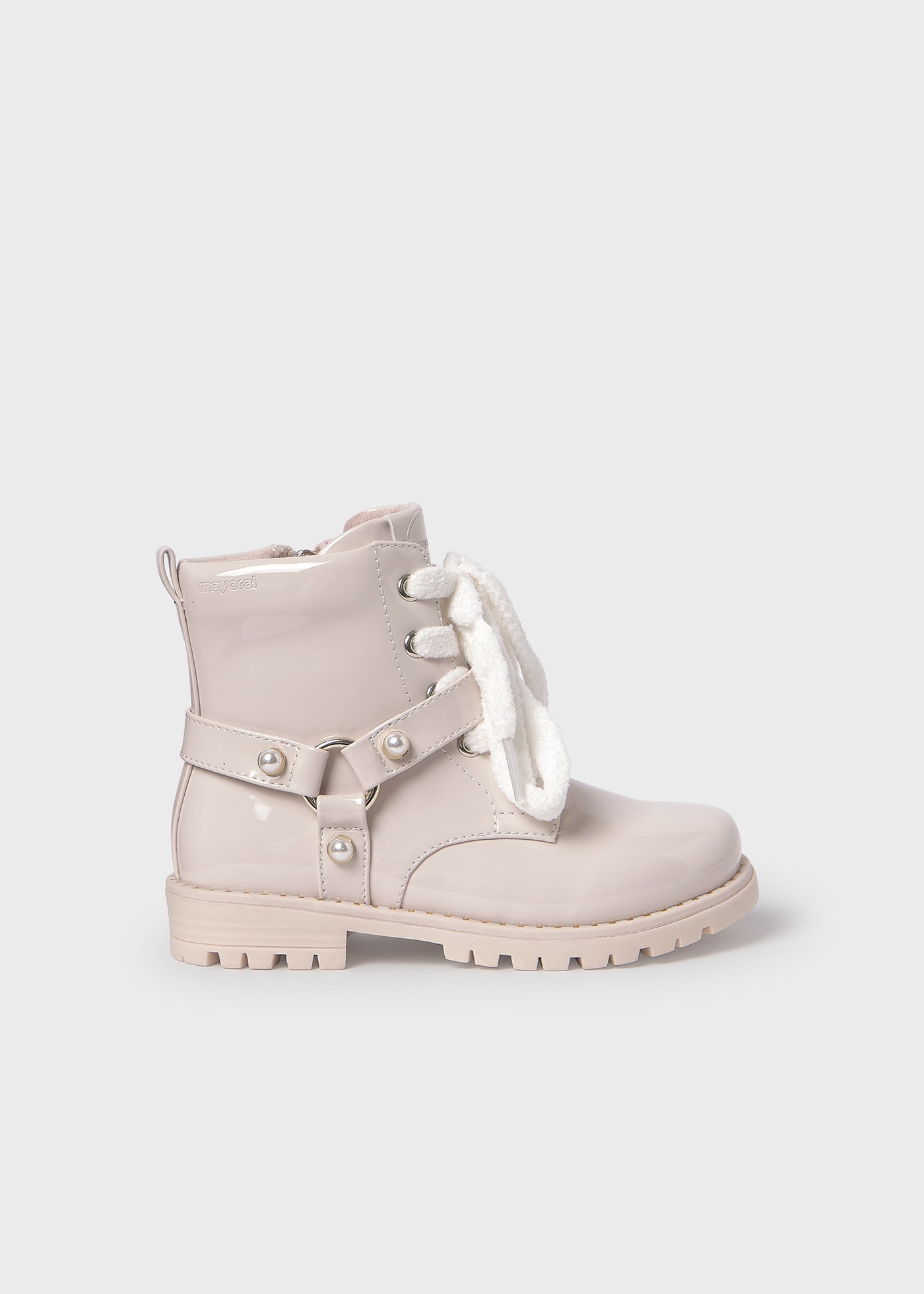 Bottines biker en cuir verni fille