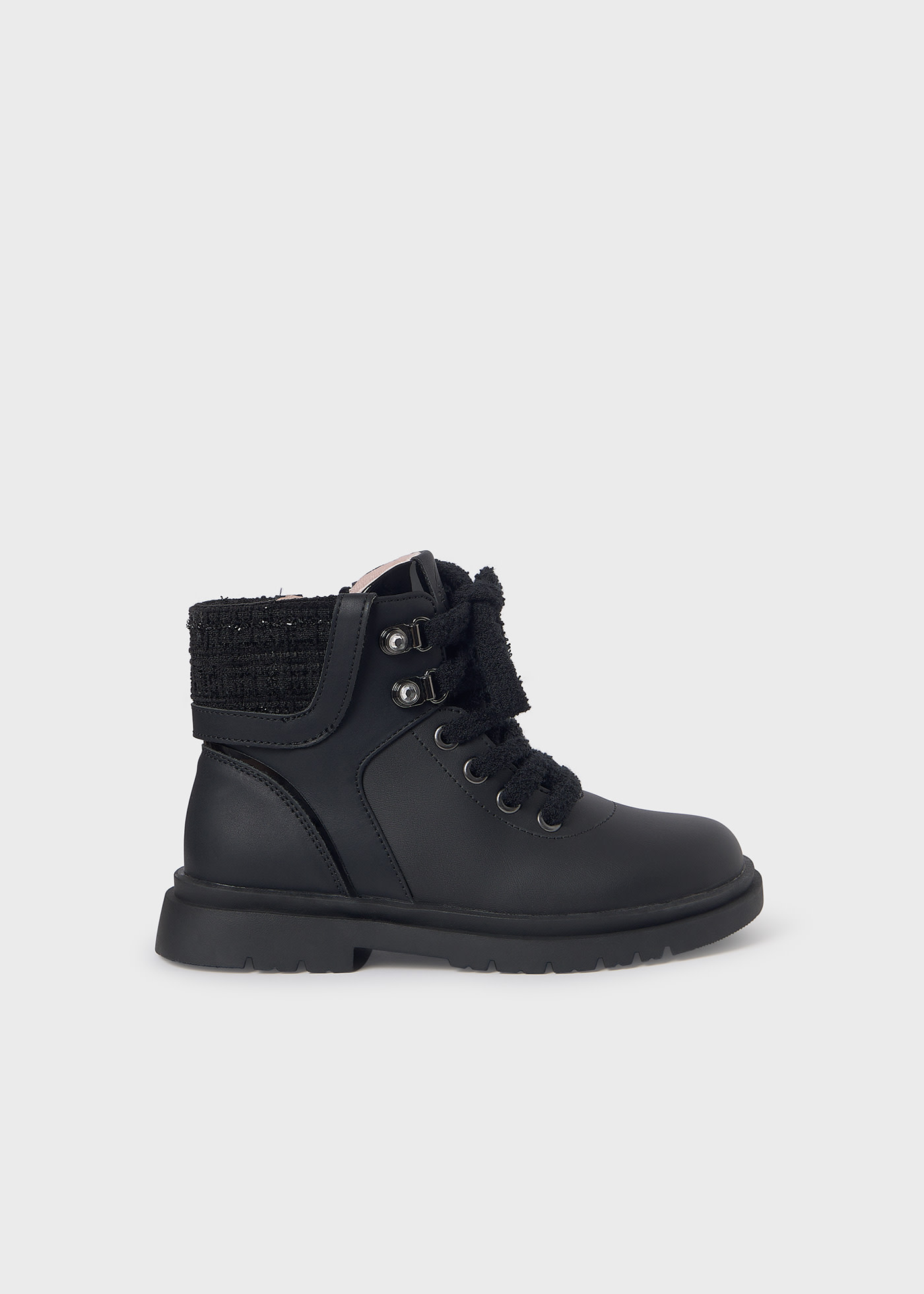 Girl Leather Biker Boots Black Mayoral