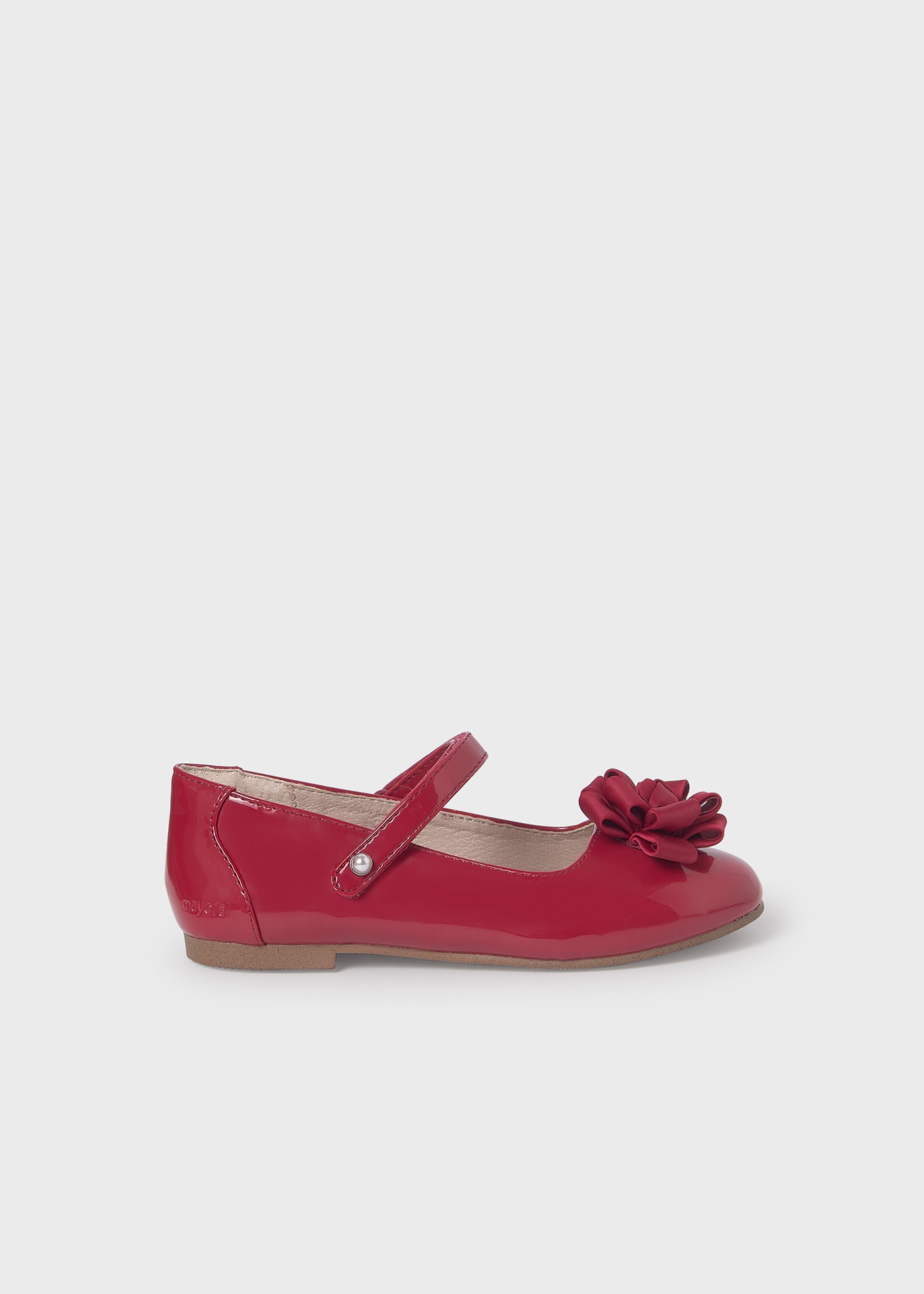 Mary jane en cuir verni fleur fille