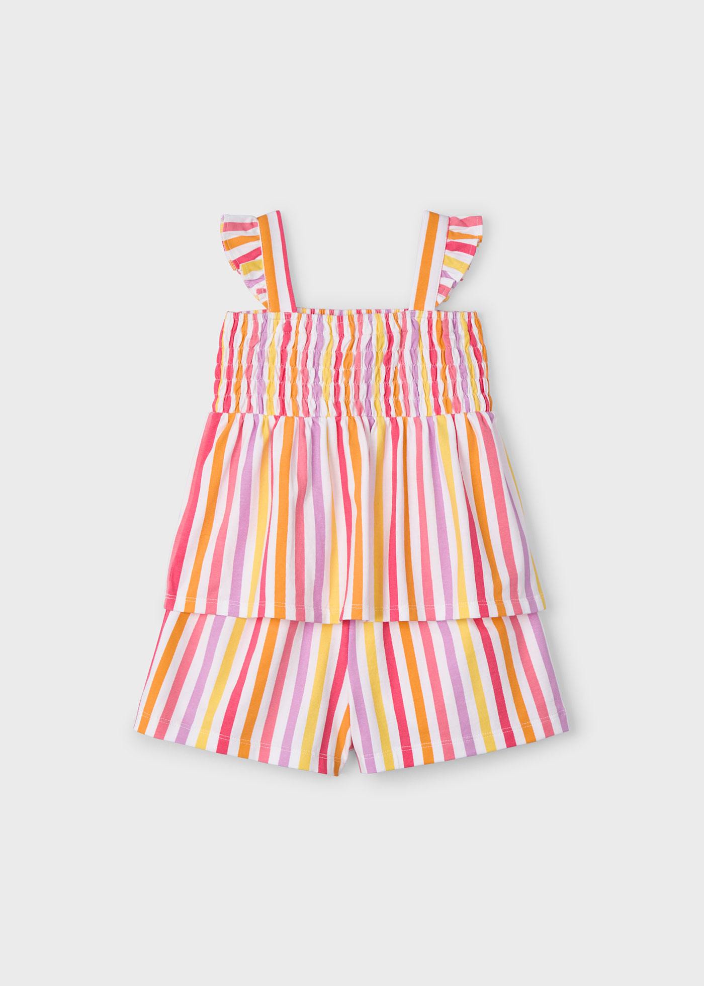 Completo shorts righe bambina