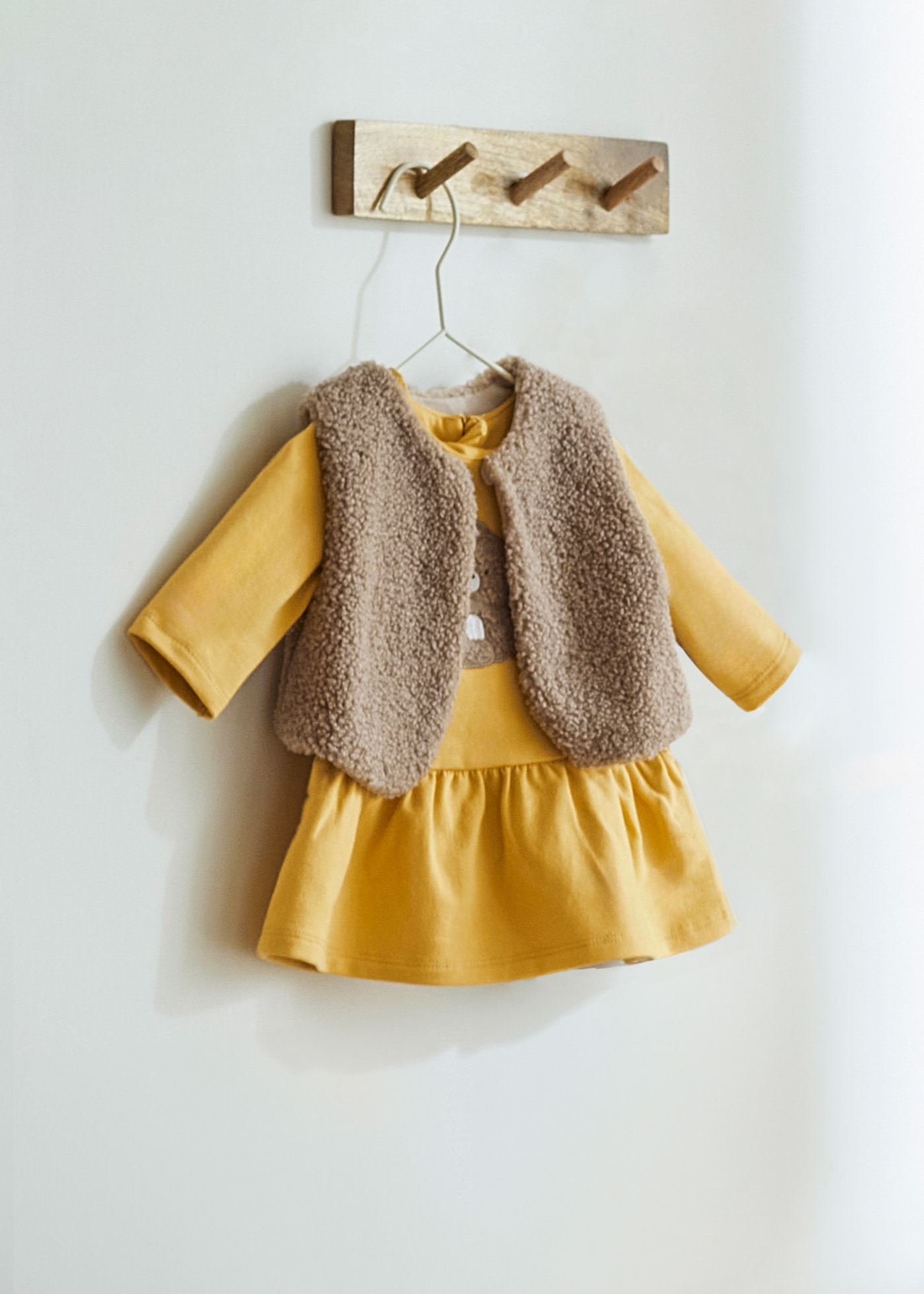 Newborn Girl 3 Piece Set with Faux Fur Vest