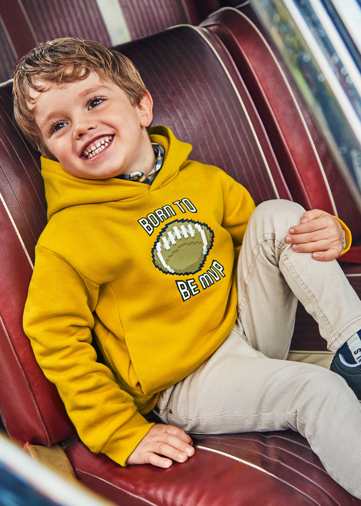 Boy Embossed Print Hoodie