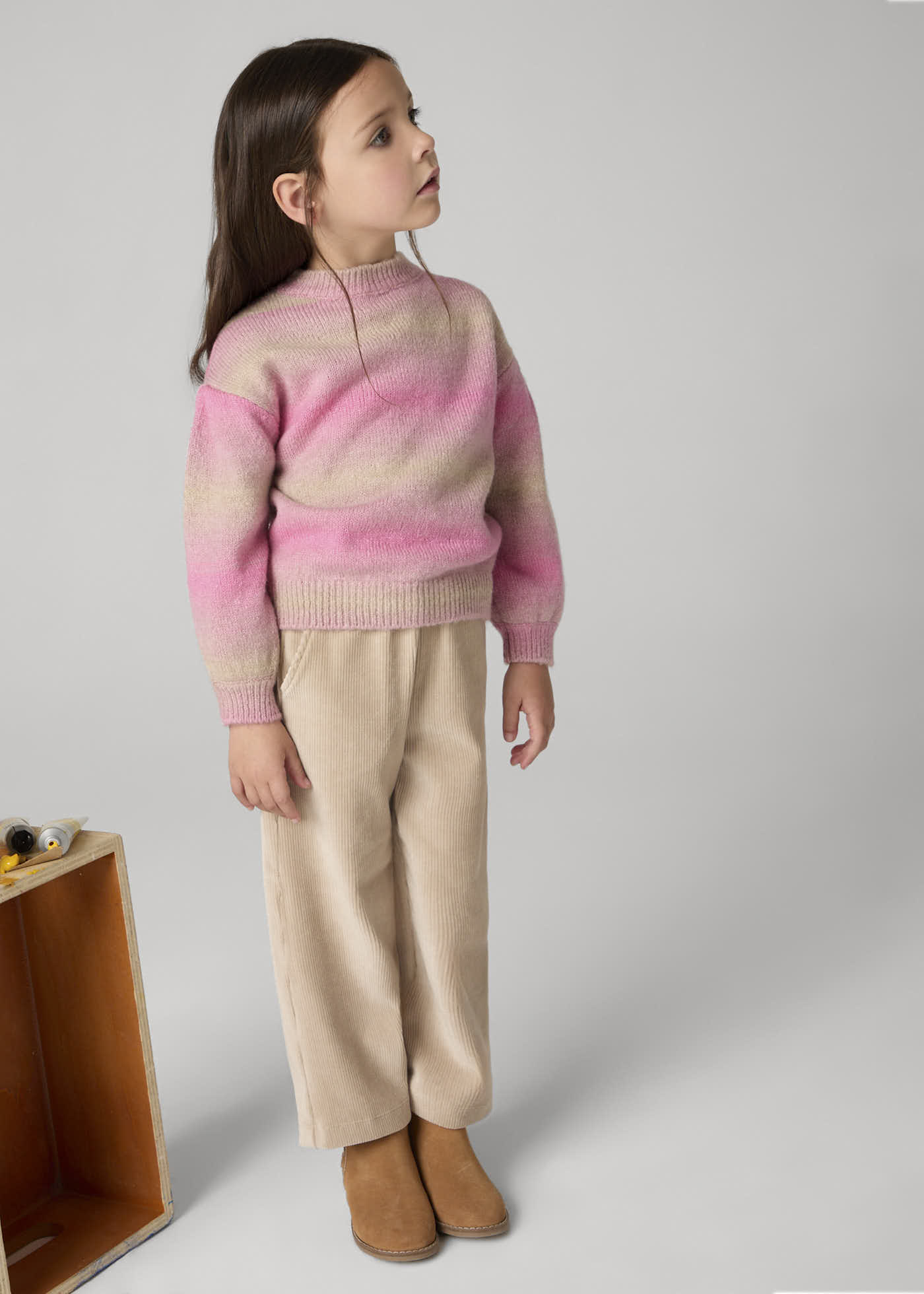 Maglione righe dregradè bambina