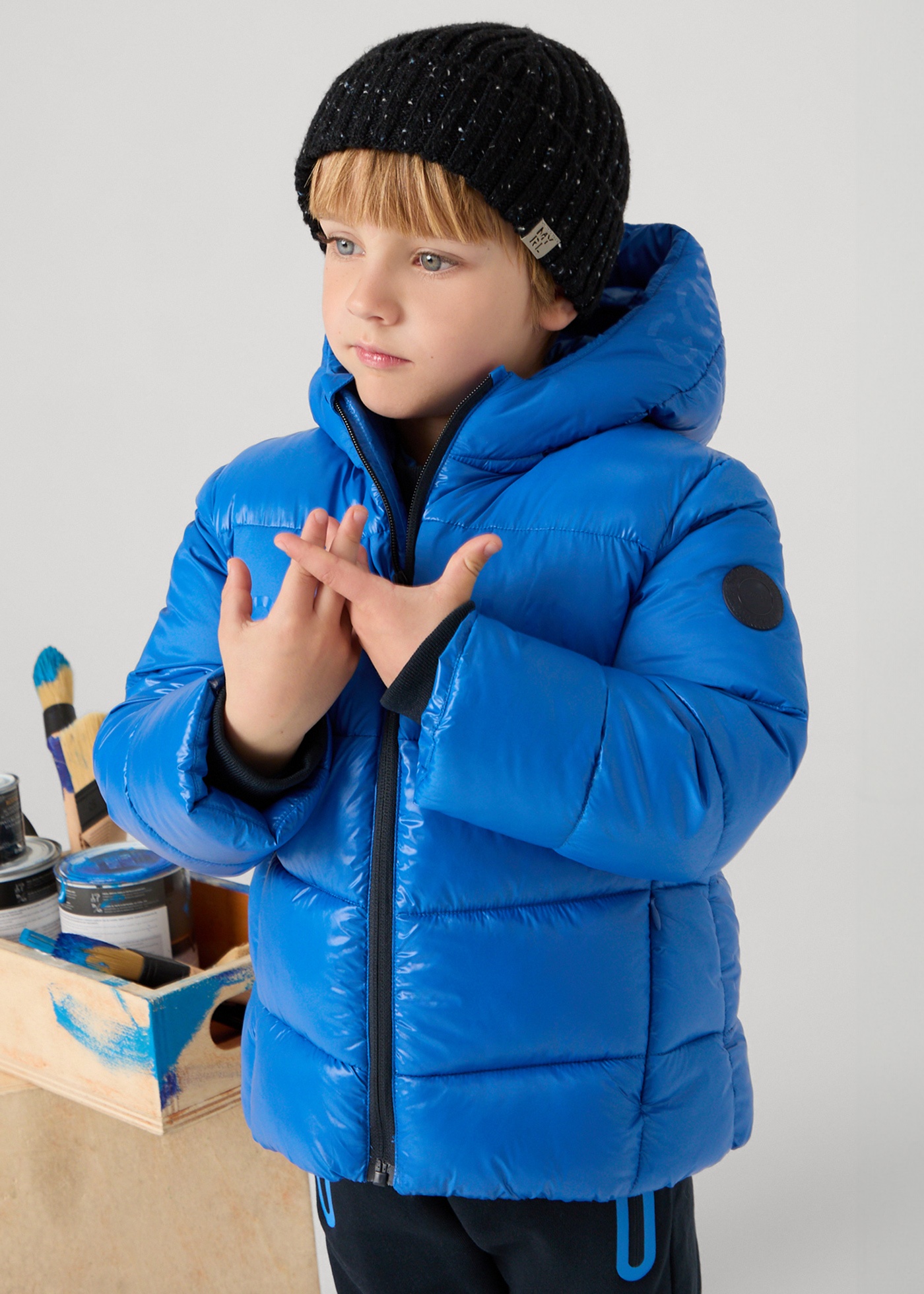 Boy Shiny Puffer Jacket Dark Cerulean Mayoral